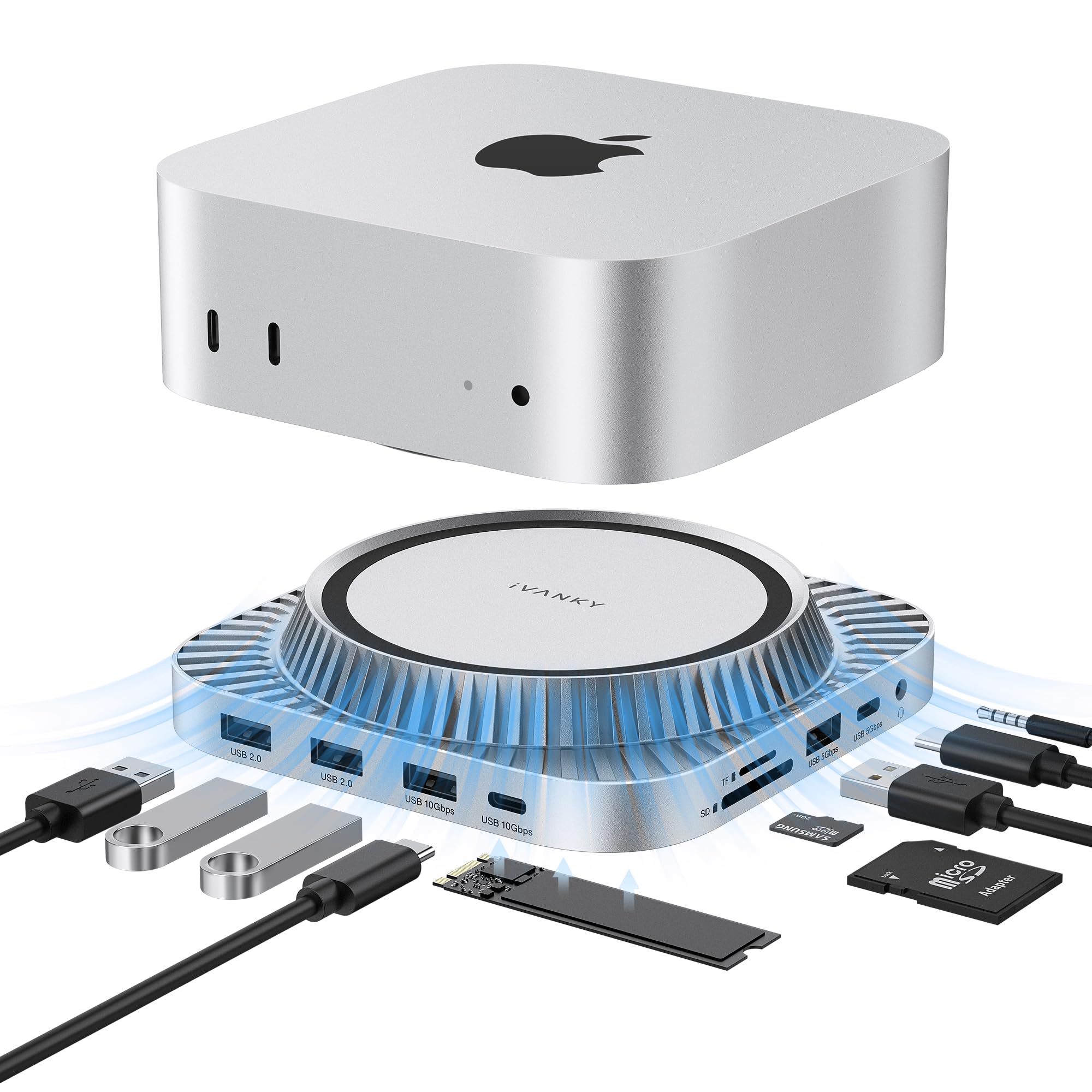 Ivanky Mac mini M4 Dock 13 in 1 con Alloggiamento SSD