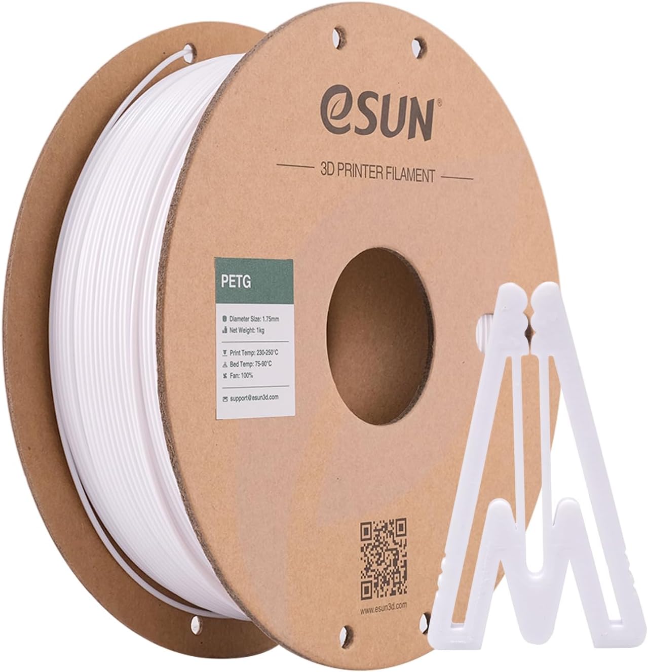 Esun Filamento PETG 1.75mm per Stampante 3D, Bianco - immagine 1
