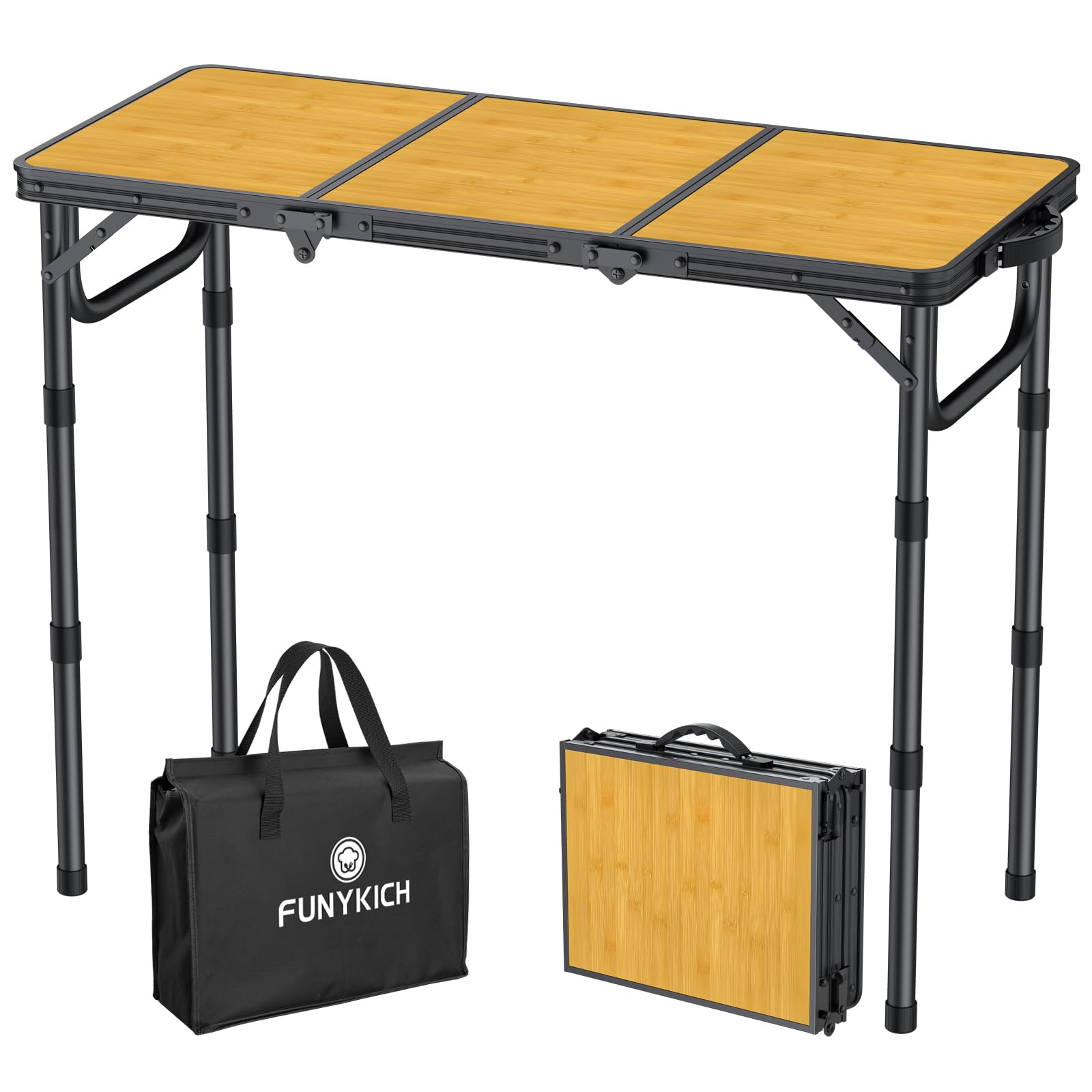Funykich Tavolo Campeggio Pieghevole 87x40cm, Alluminio
