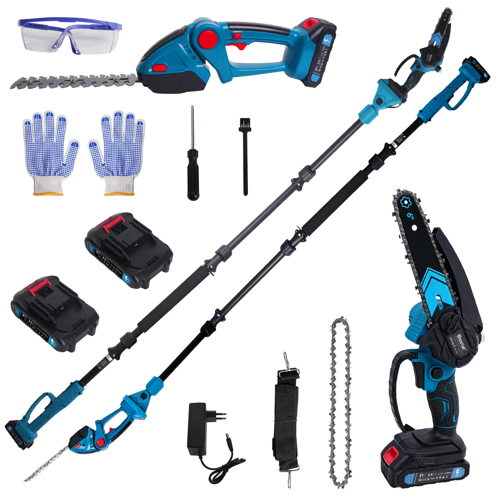 Motosega e Tagliasiepi Telescopico a Batteria 4 in 1