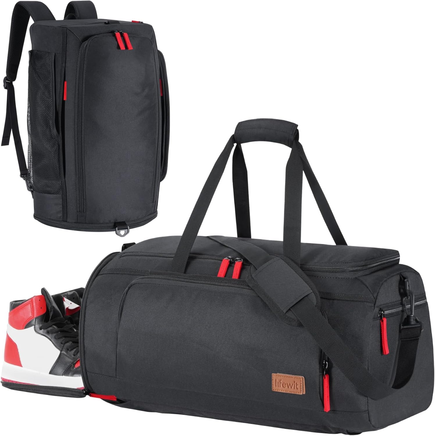 Lifewit Borsone Palestra 40L con Portascarpe, Nero - immagine 1