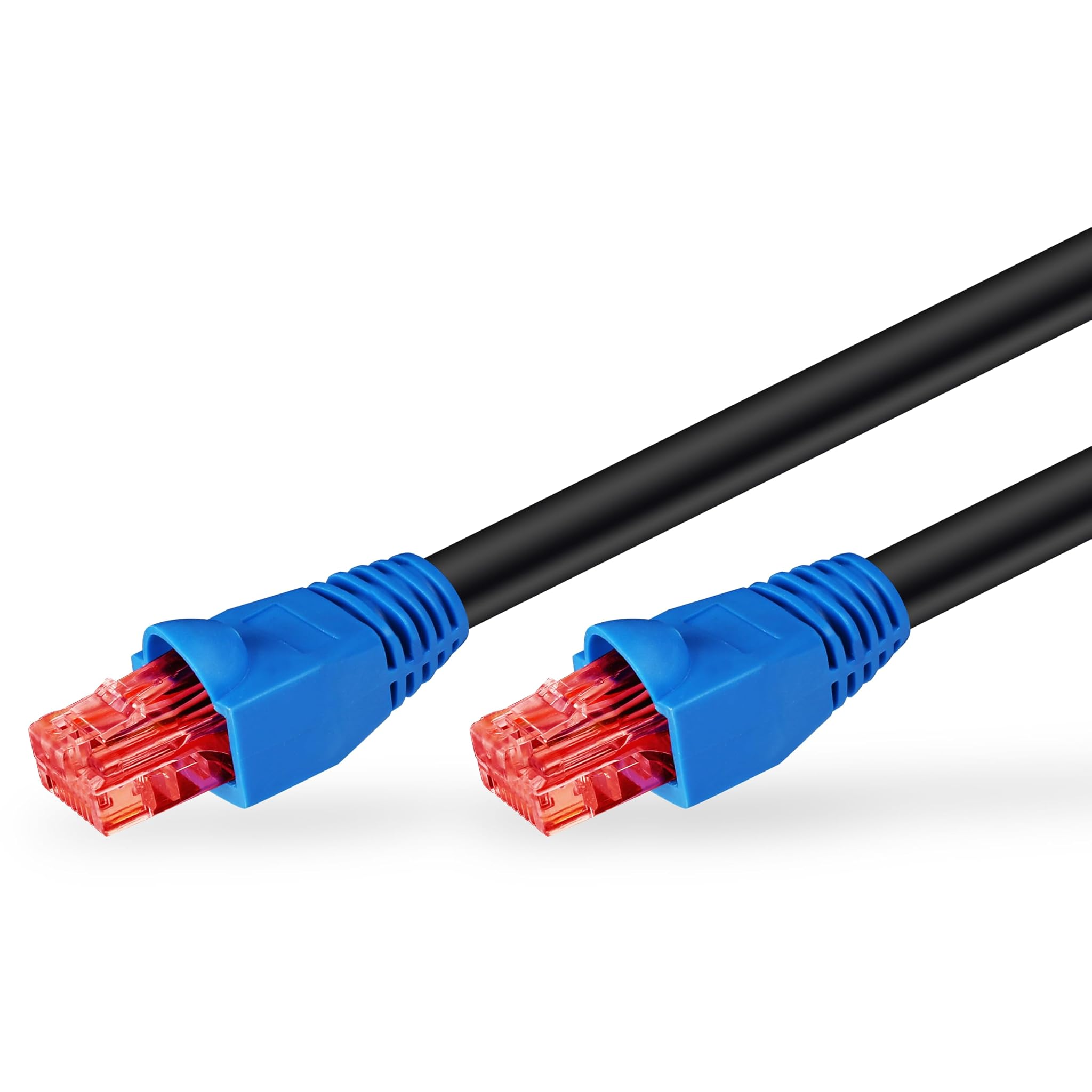 Goobay 94397 CAT 6 Cavo Patch per Esterni, U/UTP, Nero, 75m Lunghezza
