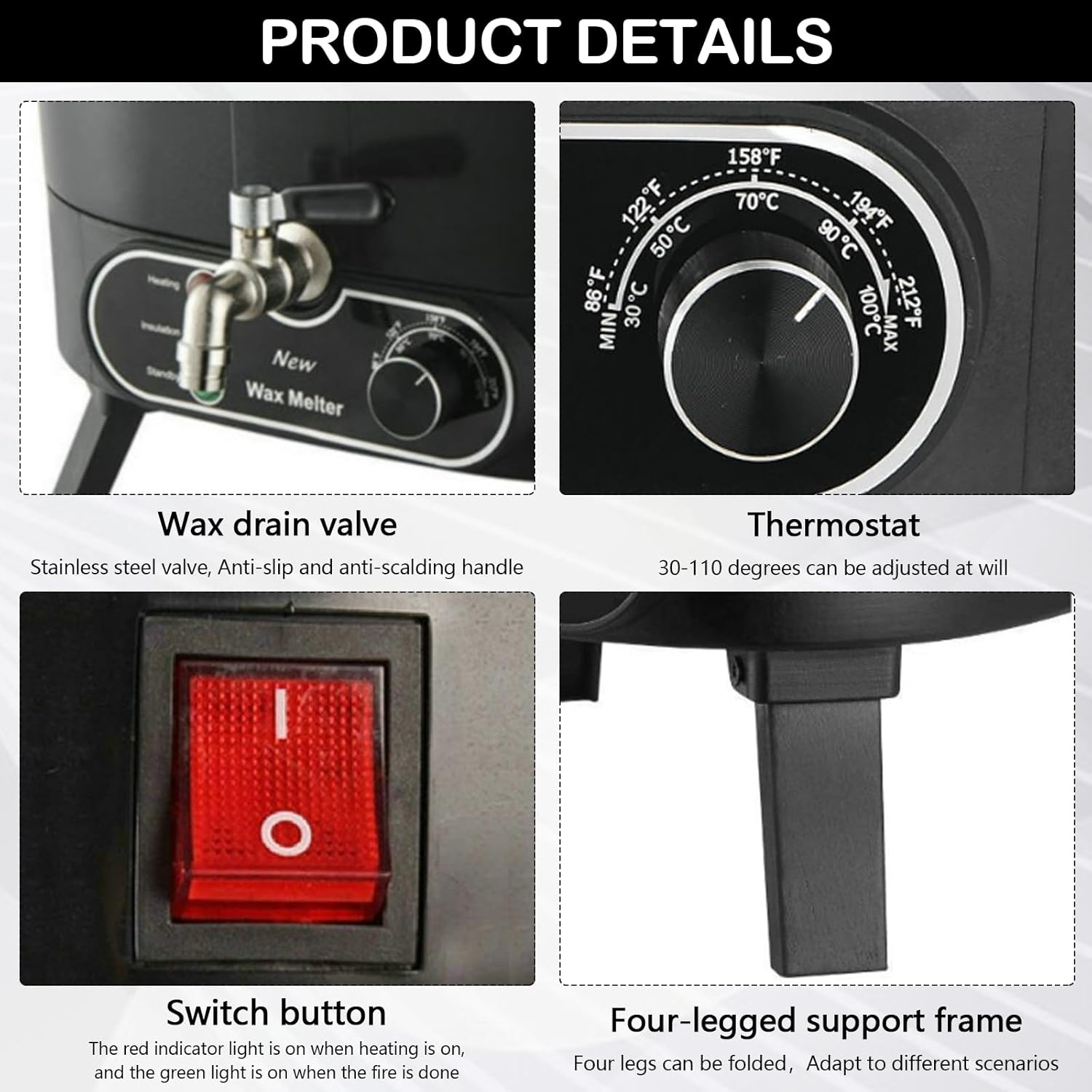 Fonditore per Cera 6L con Beccuccio e Termostato 750W - immagine 7