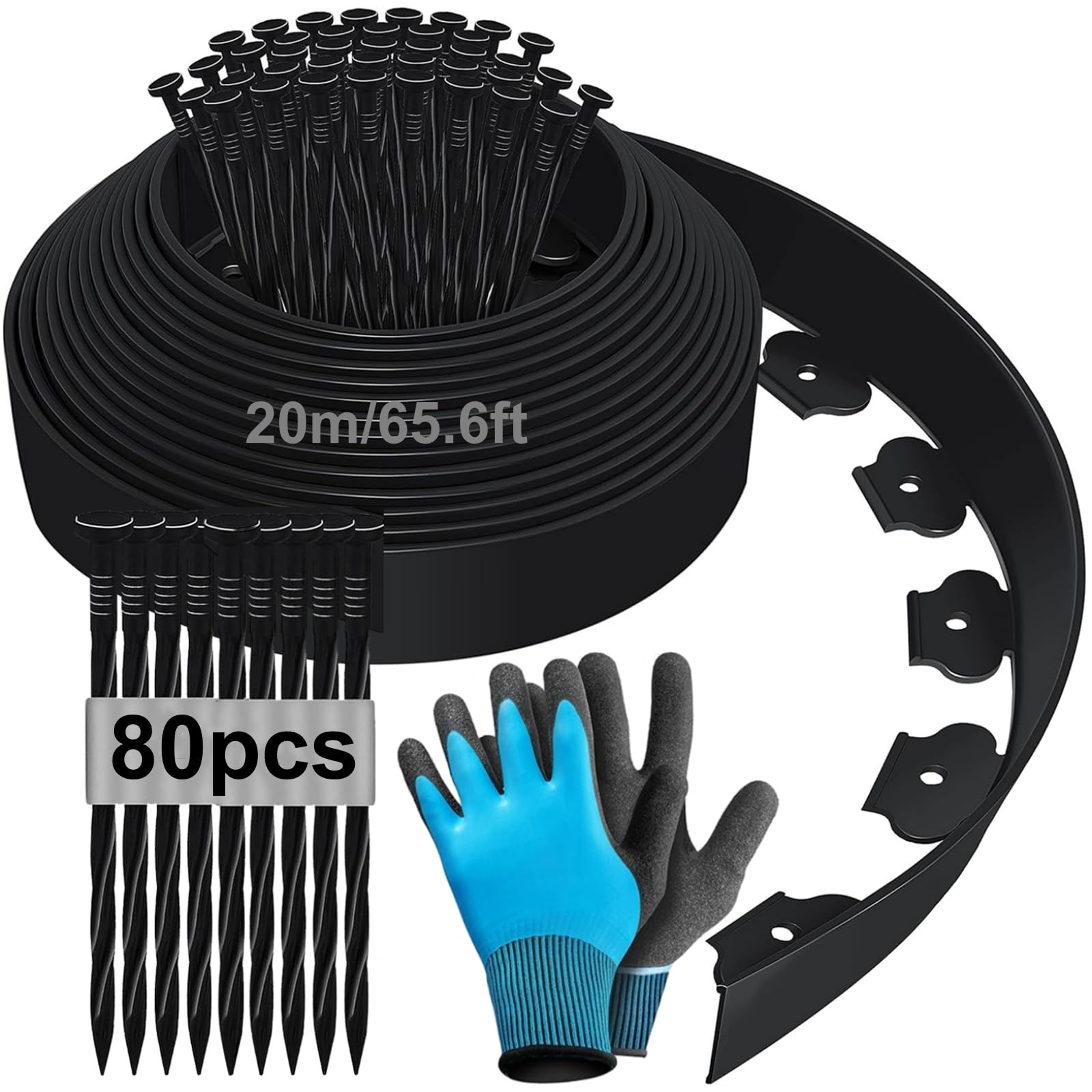 Bordura per Aiuola e Giardino 20m x 5cm, Nera