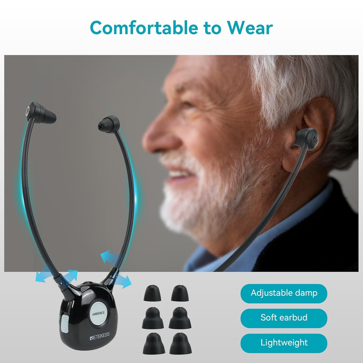 Retekess TA008 Cuffie Wireless TV 2.4G - immagine 4