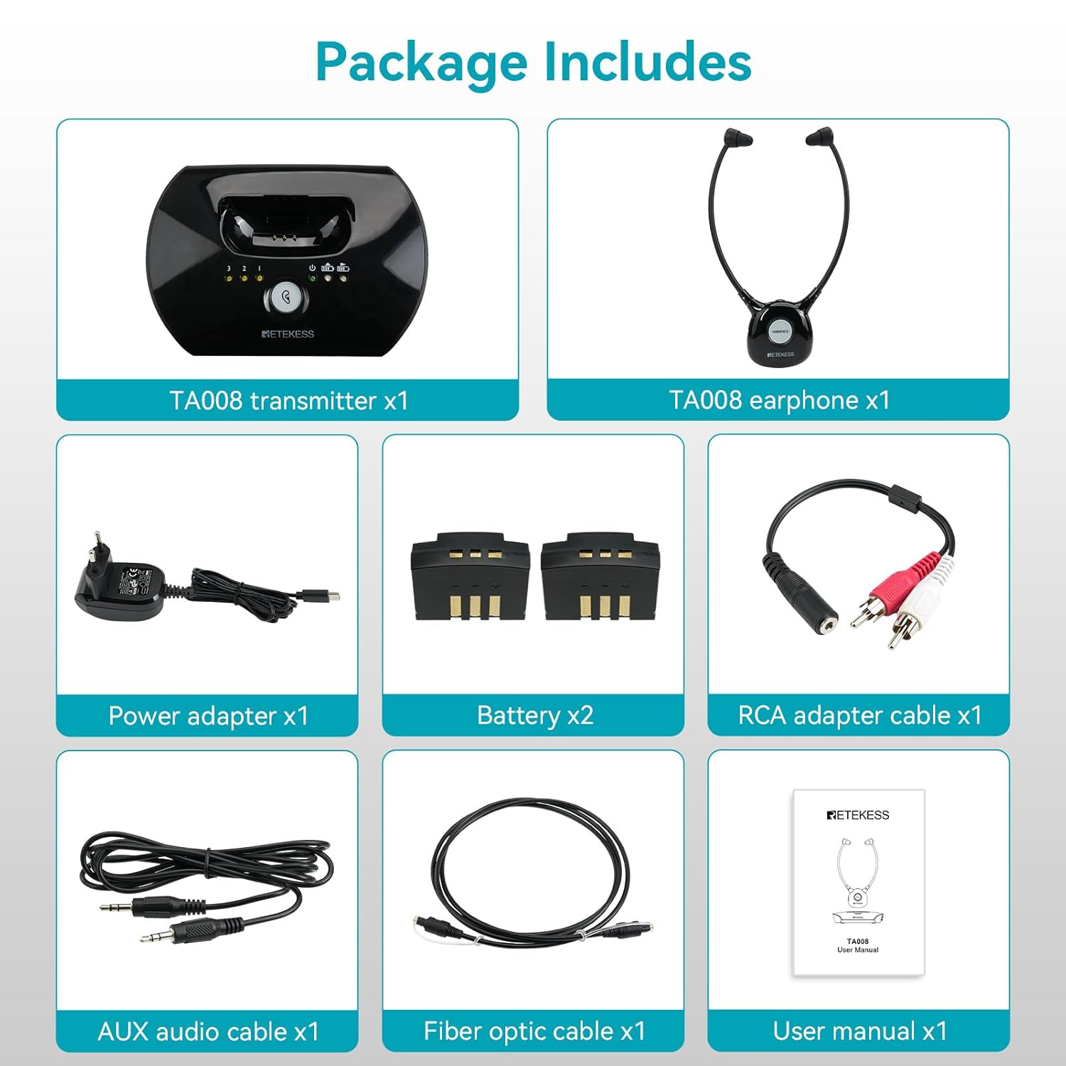 Retekess TA008 Cuffie Wireless TV 2.4G - immagine 7