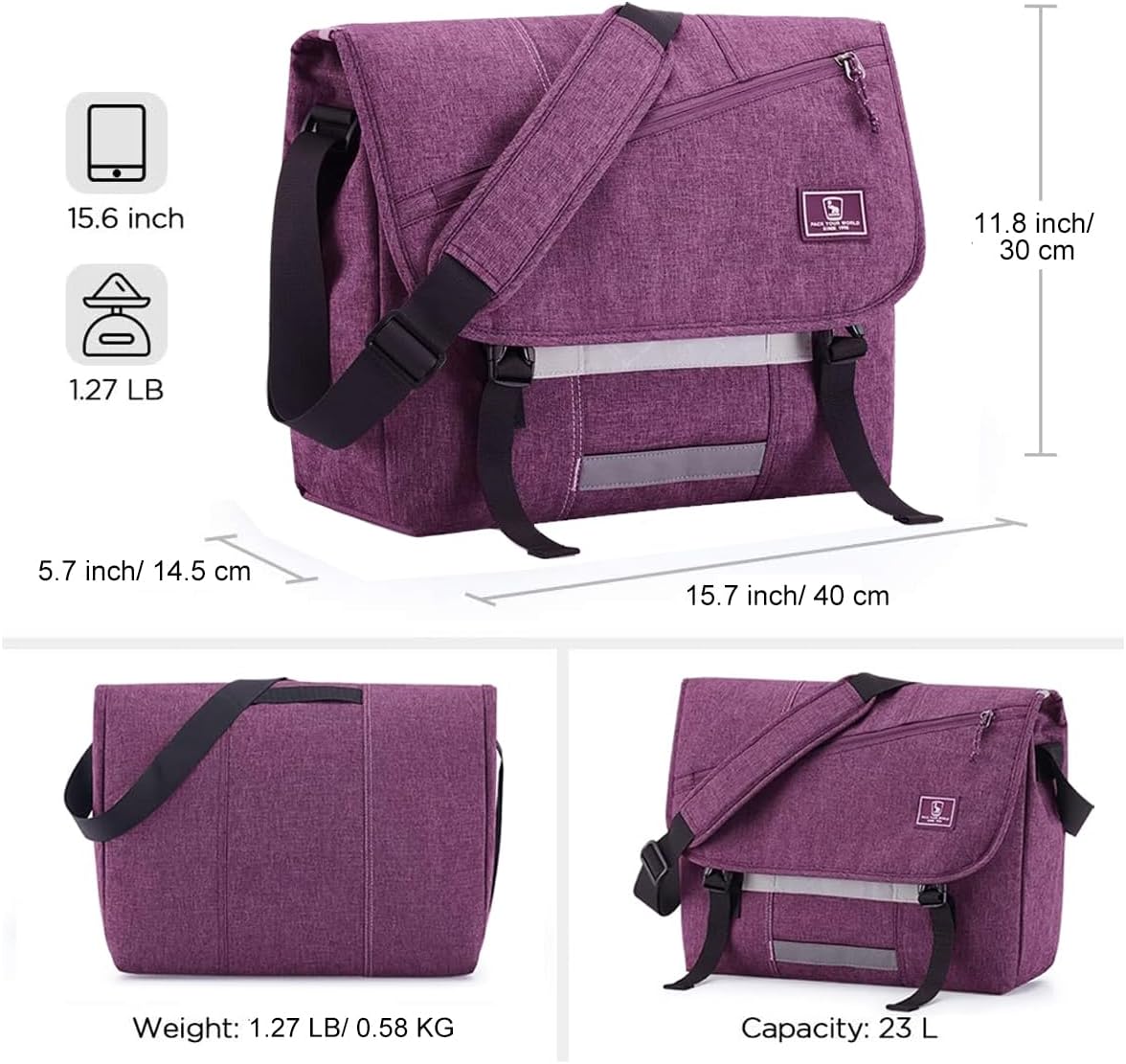 OIWAS Borsa Tracolla Grande Porta PC 15,6 Pollici - immagine 6
