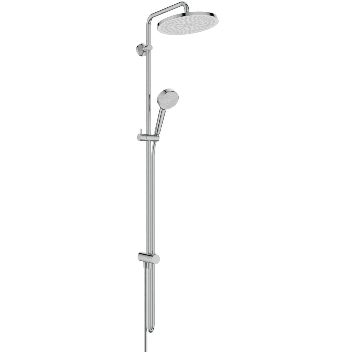 Ideal Standard Ceratwist T25 Colonna doccia, Soffione doccia a risparmio idrico da abbinare a rubinetteria da superficie o a gomito di collegamento a parete – Cromo (260x501x1119 mm)