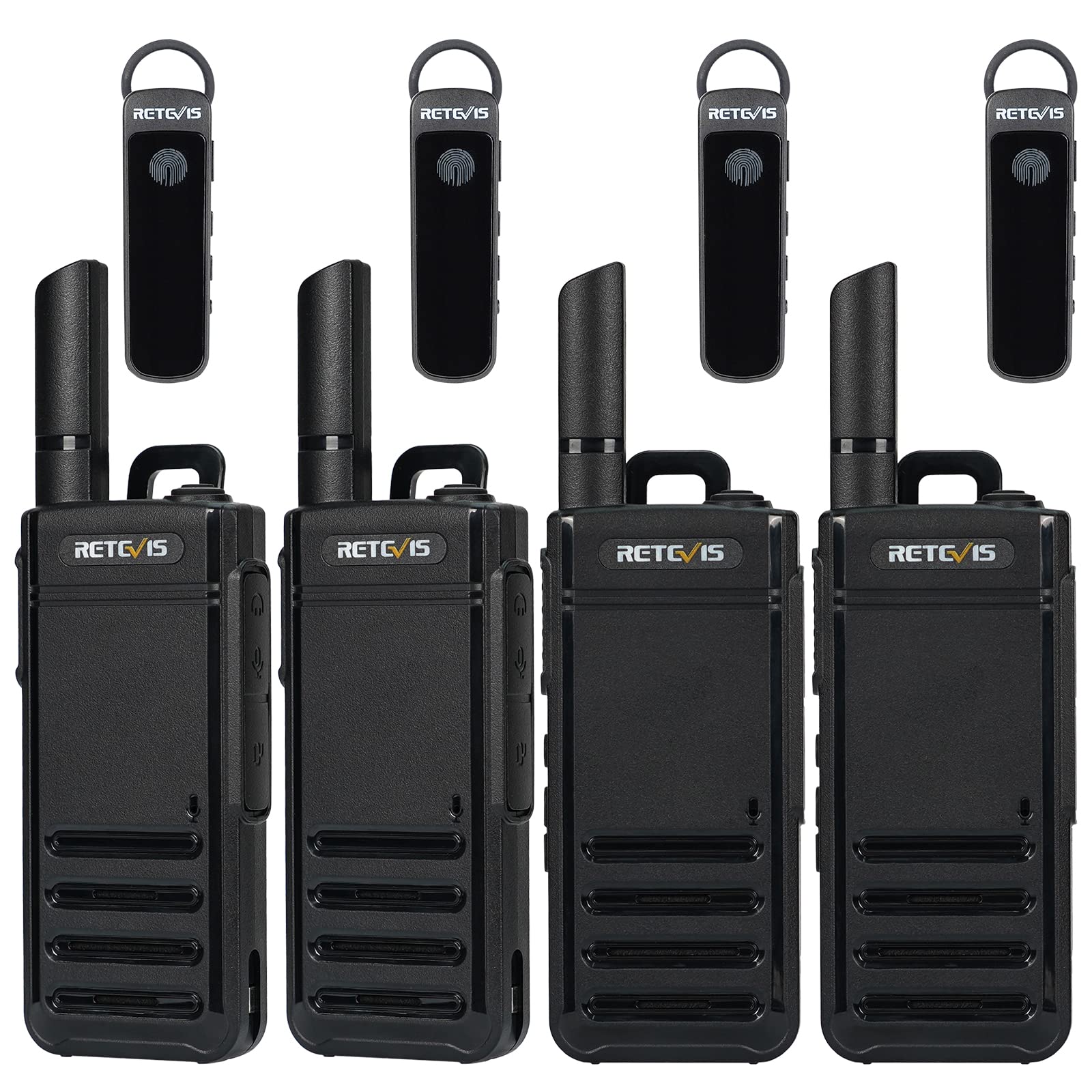 Retevis RB639P Walkie Talkie PMR446 per Adulti, Nero (4 Pezzi)