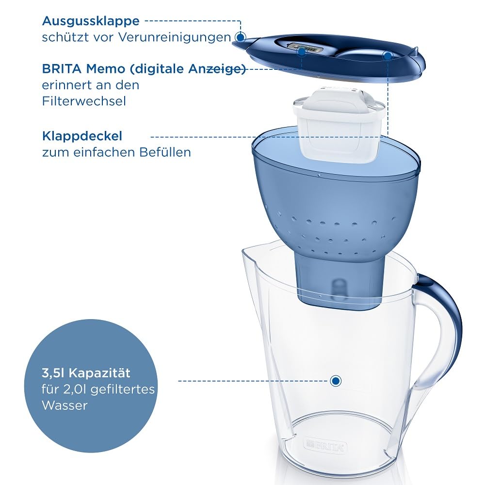 Brita Caraffa Filtrante Marella XL Blu 3,5L - immagine 3