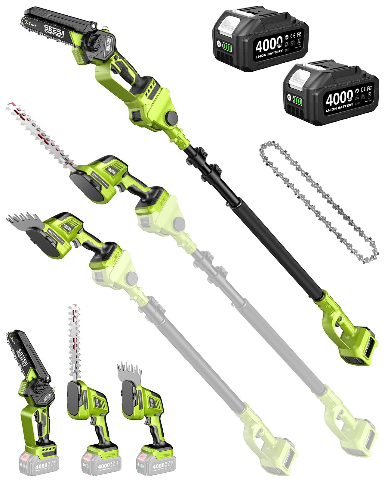 Set Giardinaggio 6 in 1 a Batteria 8000mAh