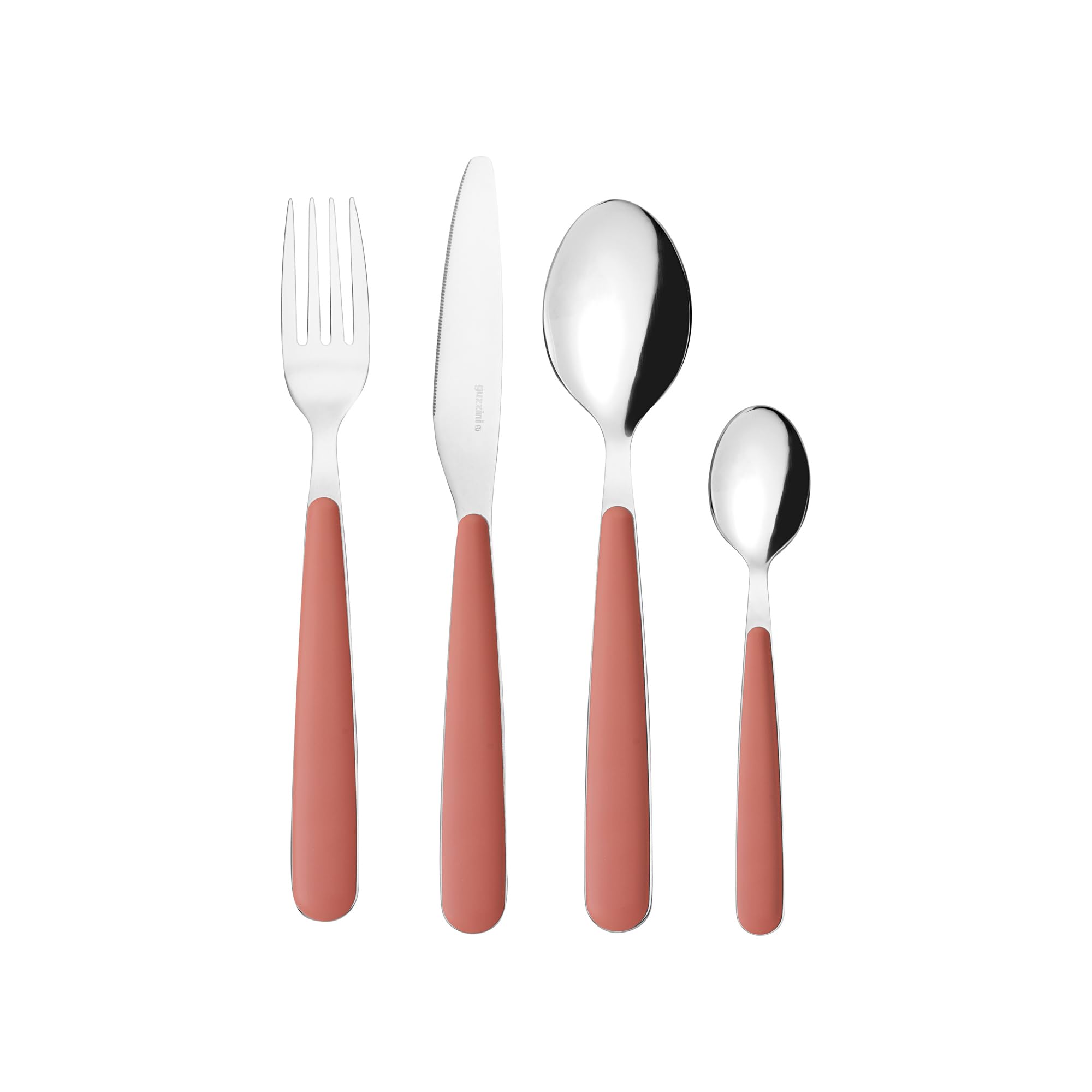 Guzzini - Set 24 posate in acciaio inossidabile, bianco, "POP" (terracotta)