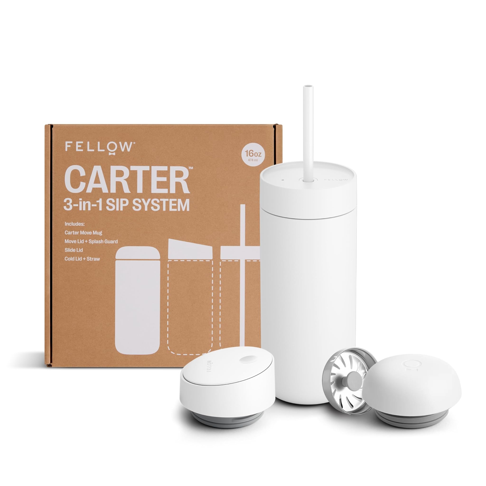 Fellow Carter Bundle - Tazza Termica, Bianco Opaco