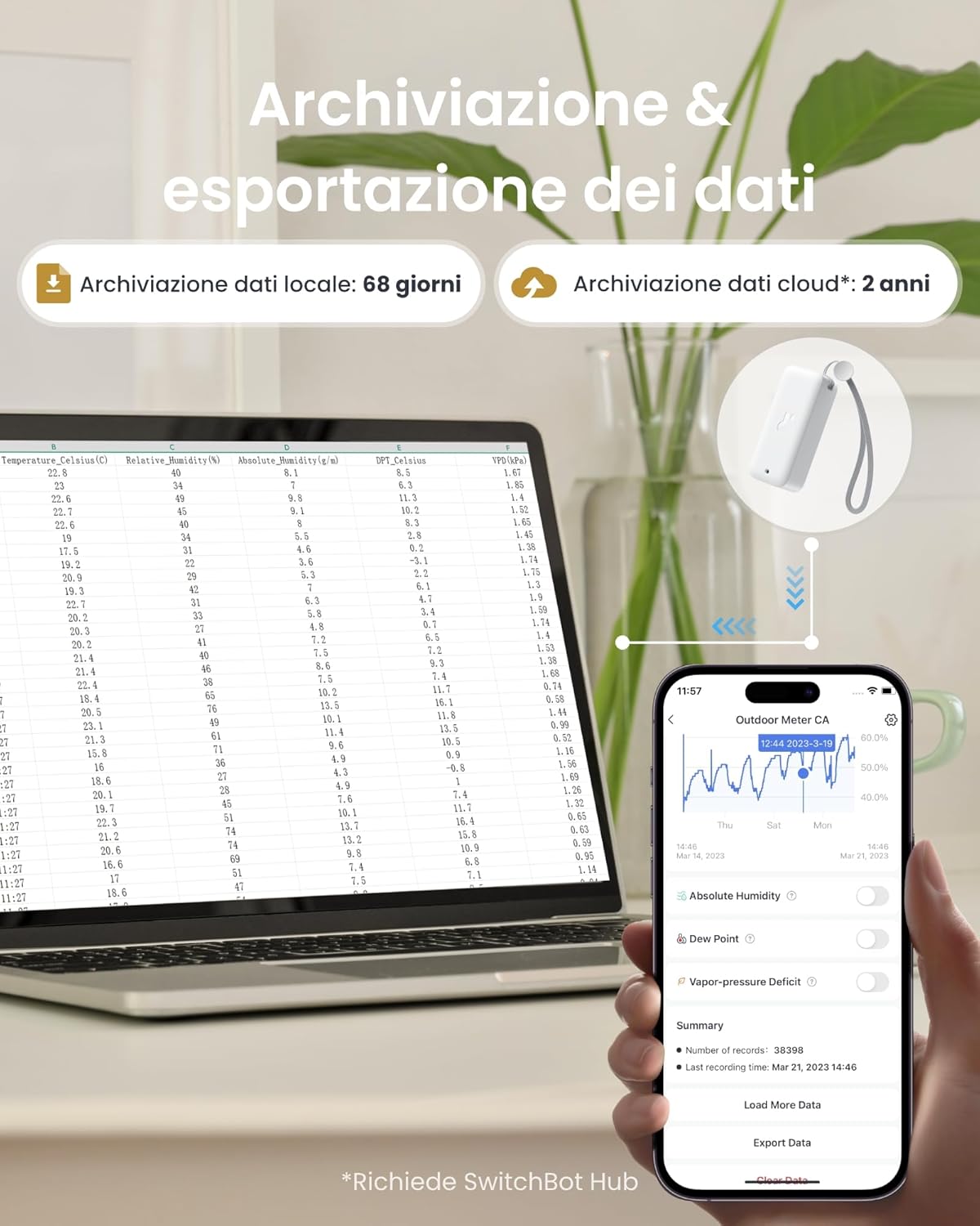 Switchbot Termometro Igrometro WLAN per Interni/Esterni (3 pz) - immagine 4