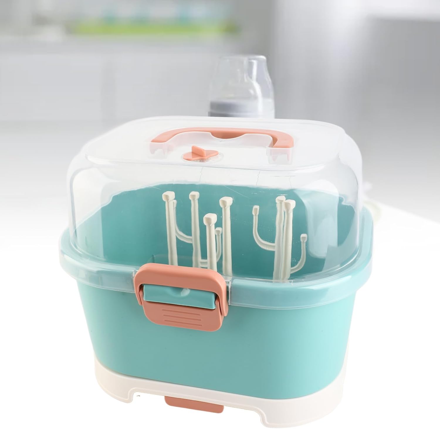 Asciuga Biberon e Porta Biberon con Coperchio, Green - immagine 3