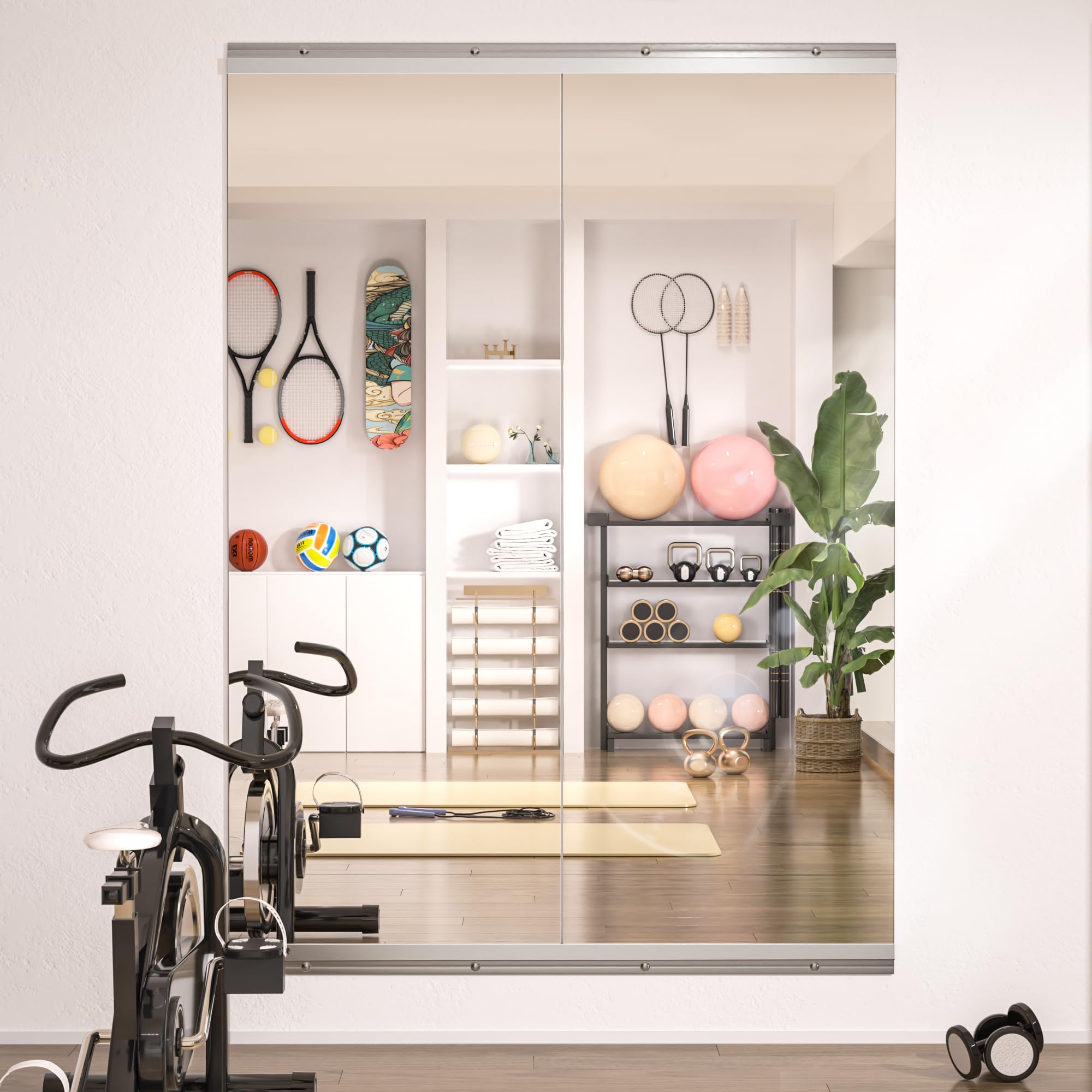 Hasipu Specchio da Palestra Casa 140x52 cm (2 pezzi)