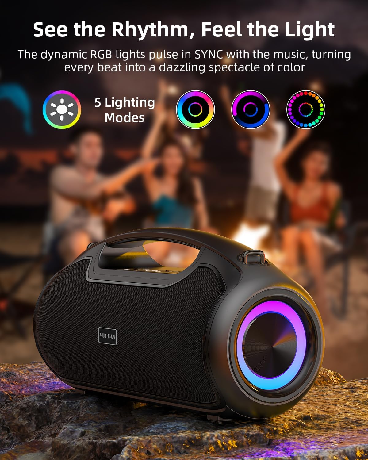 Cassa Bluetooth Portatile 120W, IP65 Impermeabile - immagine 8