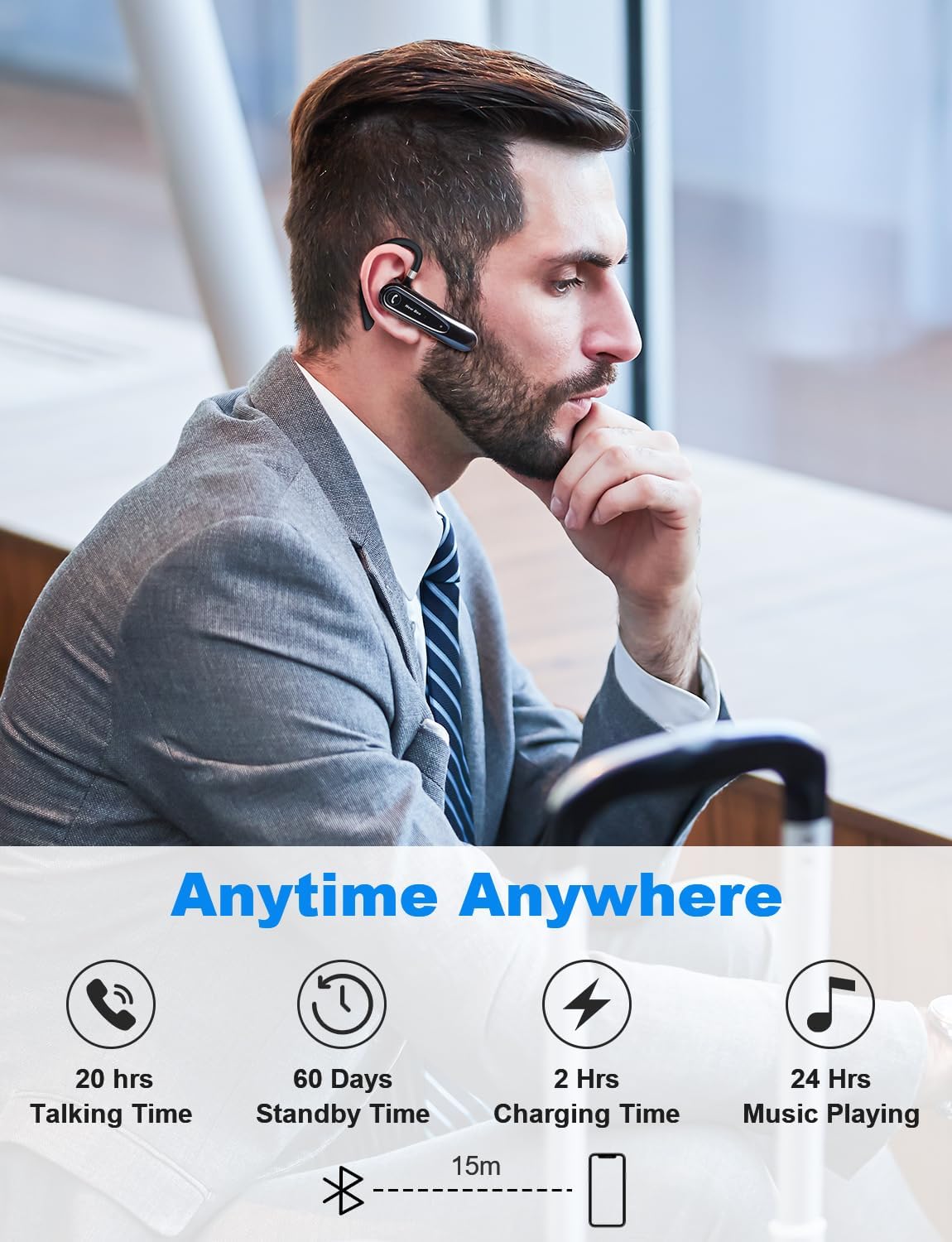 New Bee Auricolare Bluetooth Singolo V5.0 25h - immagine 3