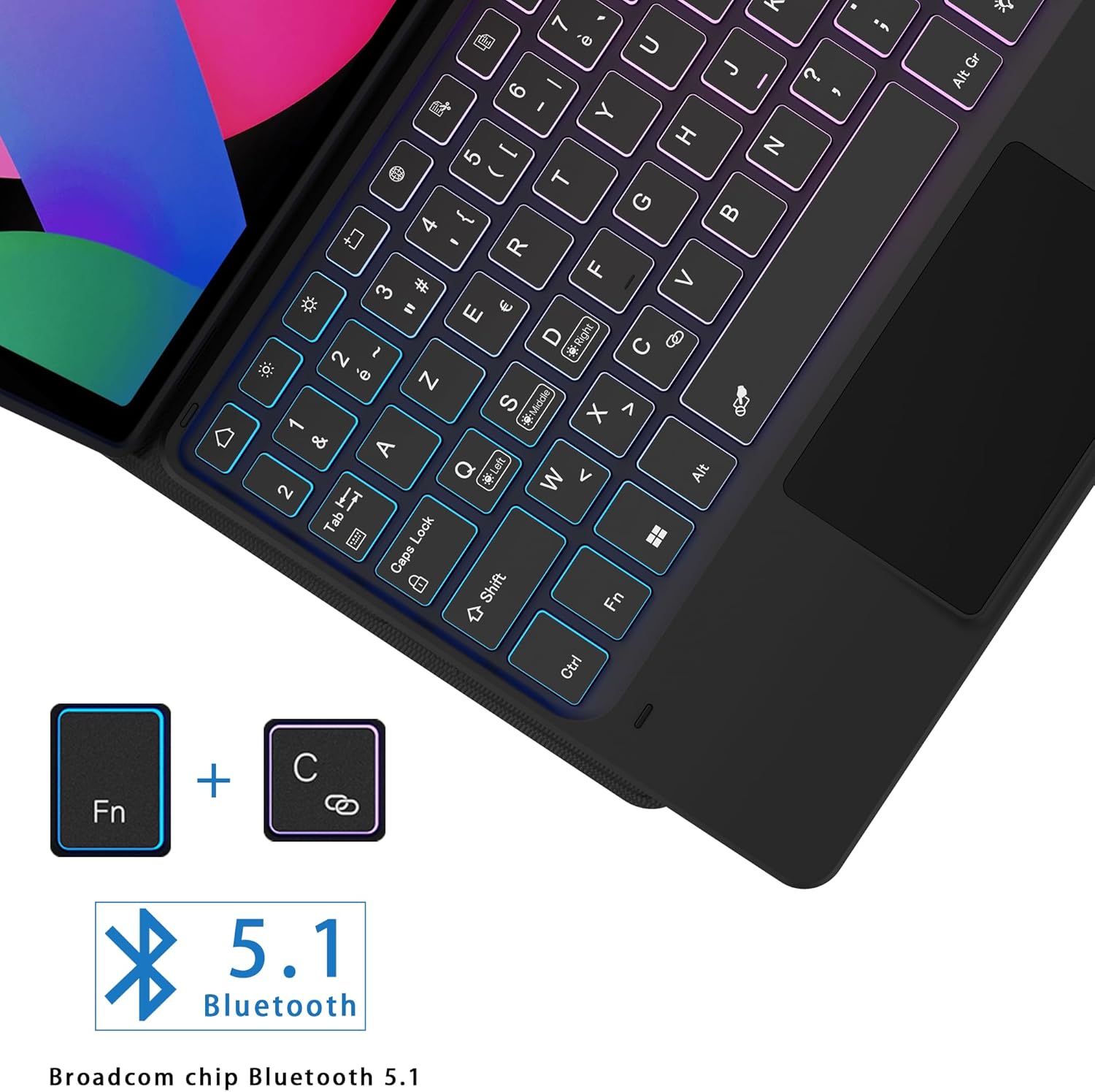 Vankeypad per Xiaomi Redmi Pad SE - Tastiera AZERTY - immagine 8