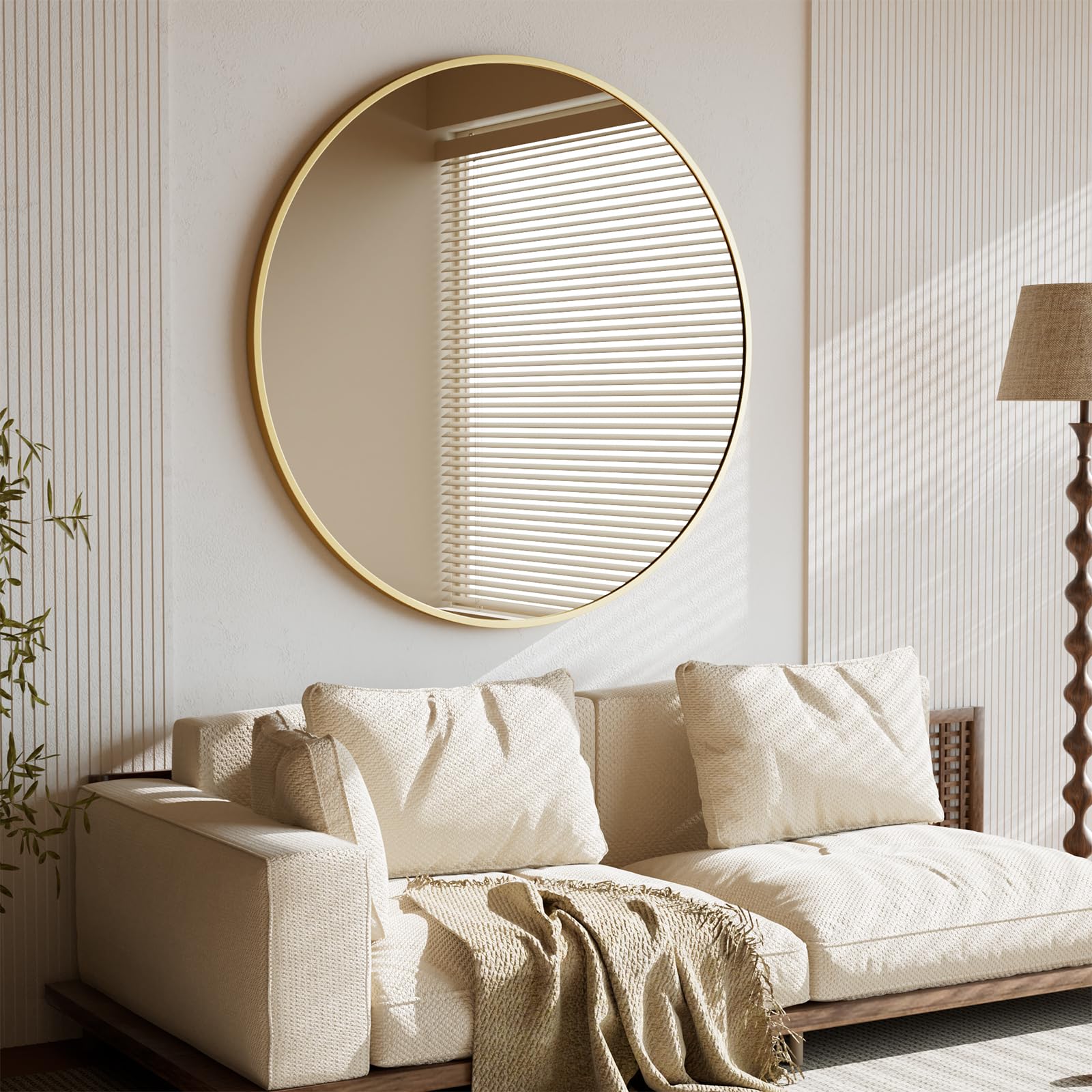 Beautypeak Specchio Rotondo da Parete 106 cm