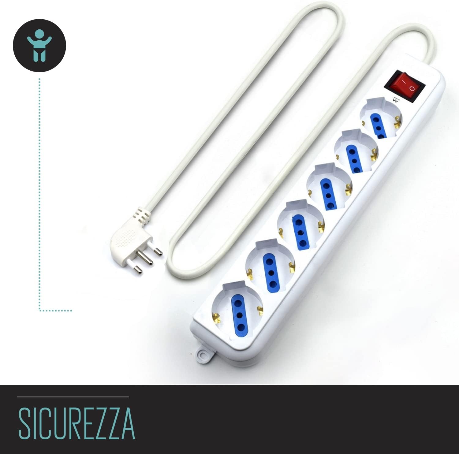 Multipresa 6 Posti con Cavo 5 Metri - immagine 5