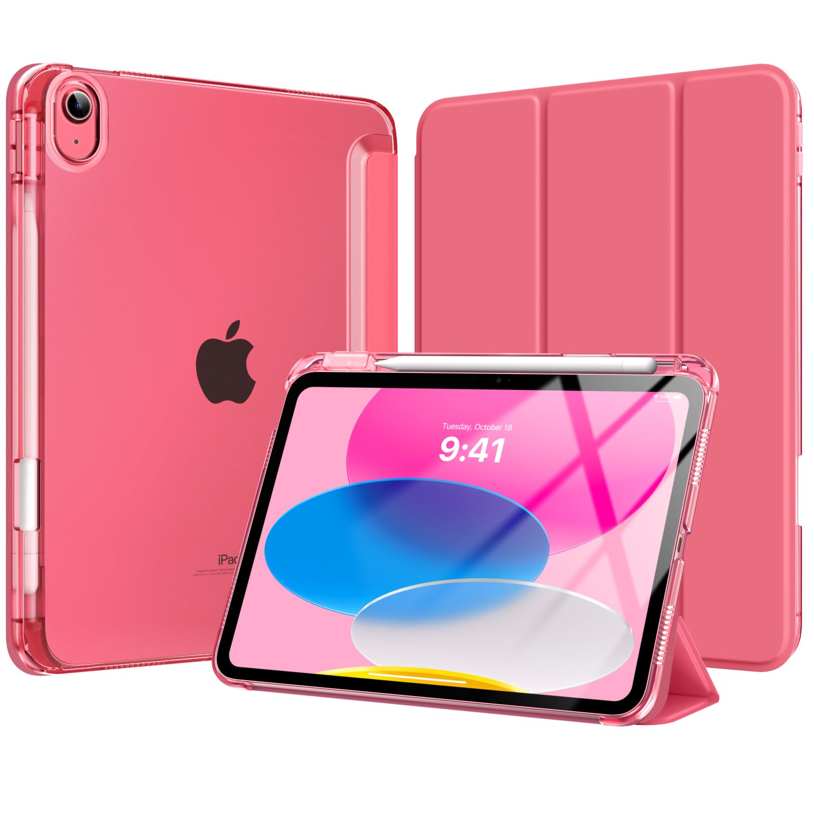 Moko Custodia per iPad 11" (A16) 11a Gen / 10a Gen 10,9" 2022, Anguria Rosa