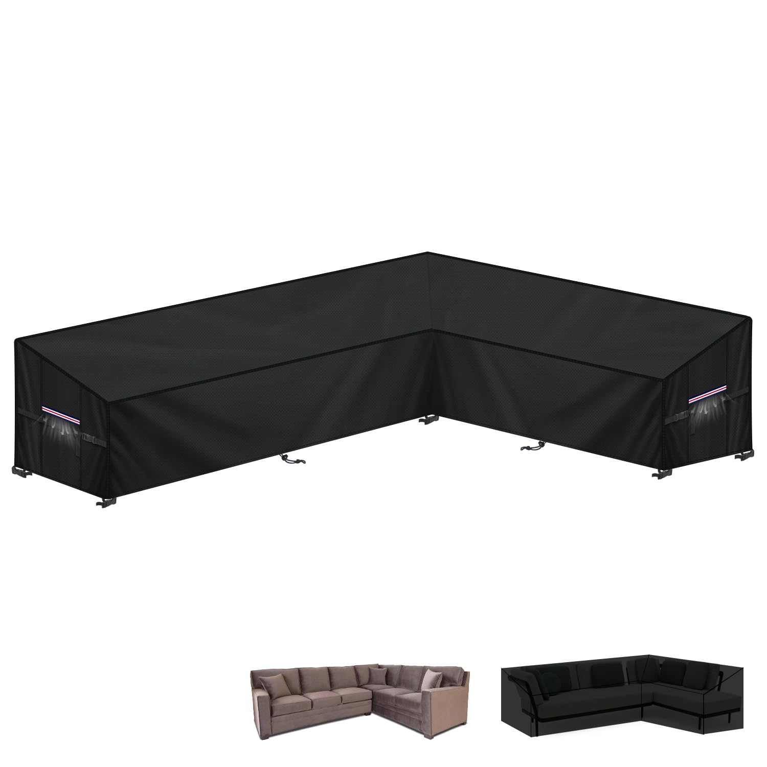 Lamuni Copertura Divano Esterno Angolare 420D Oxford