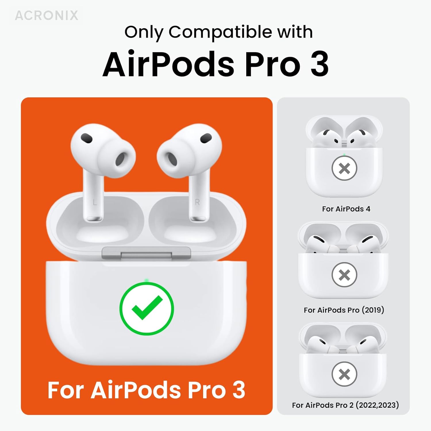 Acronix Cover per AirPods Pro 3 (2025) - Arancione - immagine 2