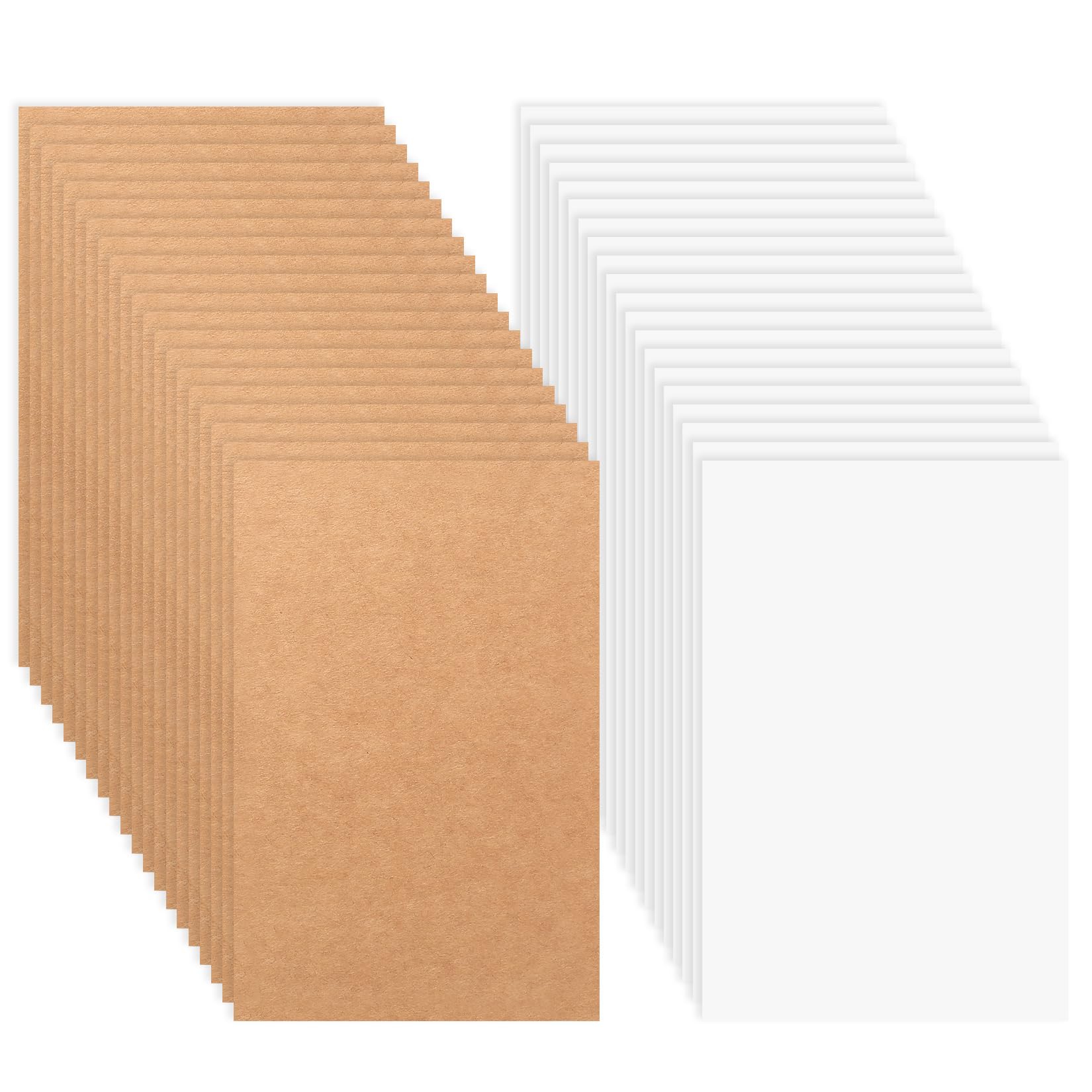 100 Fogli Cartoncino Kraft A6, Cartone Cartoline Vuote, Cartoncini Bianchi Marrone, Post Carta per Pittura, Modellismo, Arti e Mestieri, Biglietti Auguri Fai da te (350 g/m²)