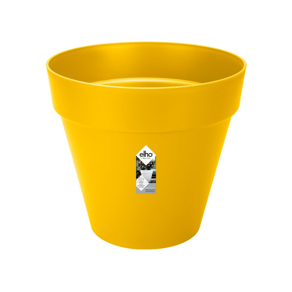 Elho Loft Urban Round 50 - Vaso per Esterno - Ø 48.5 x H 44.5 cm - Giallo/Ochre