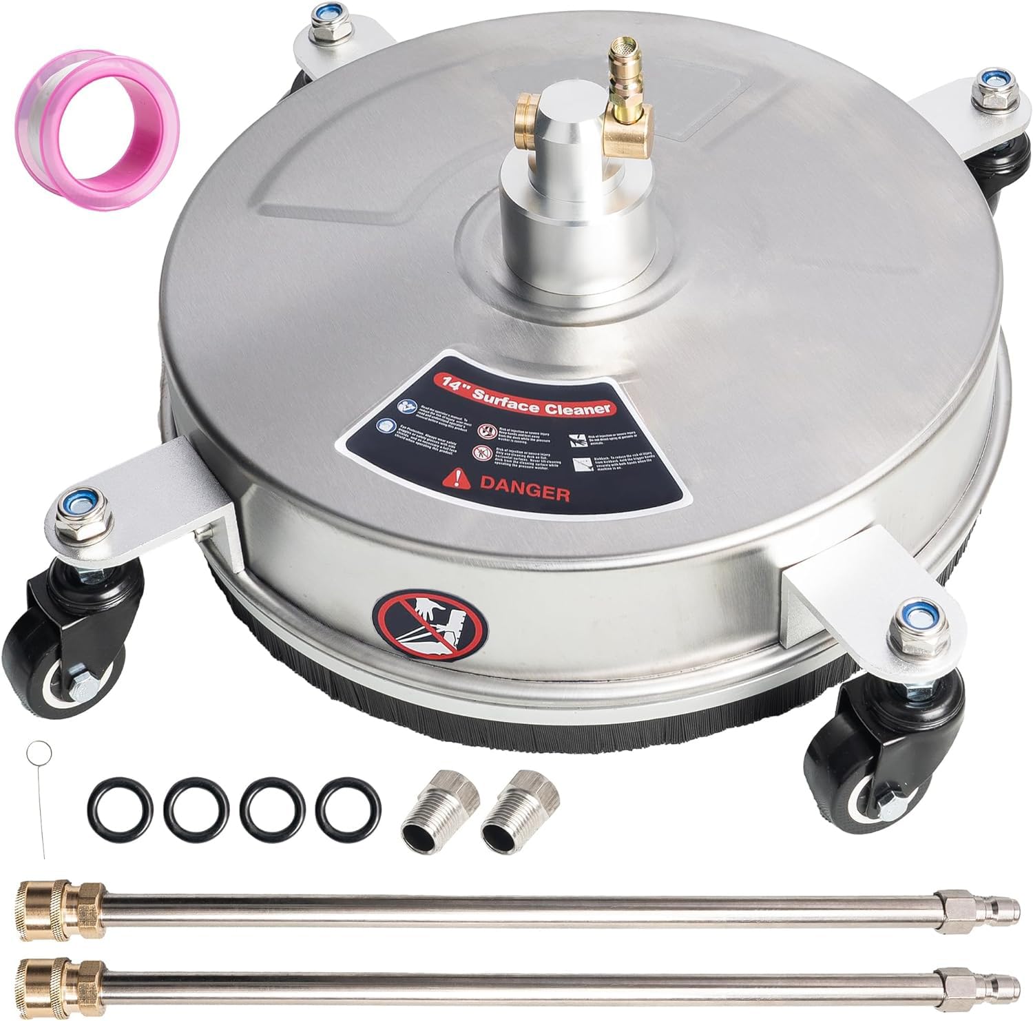 Hanured® Idropulitrice per Superfici 14" Acciaio Inox