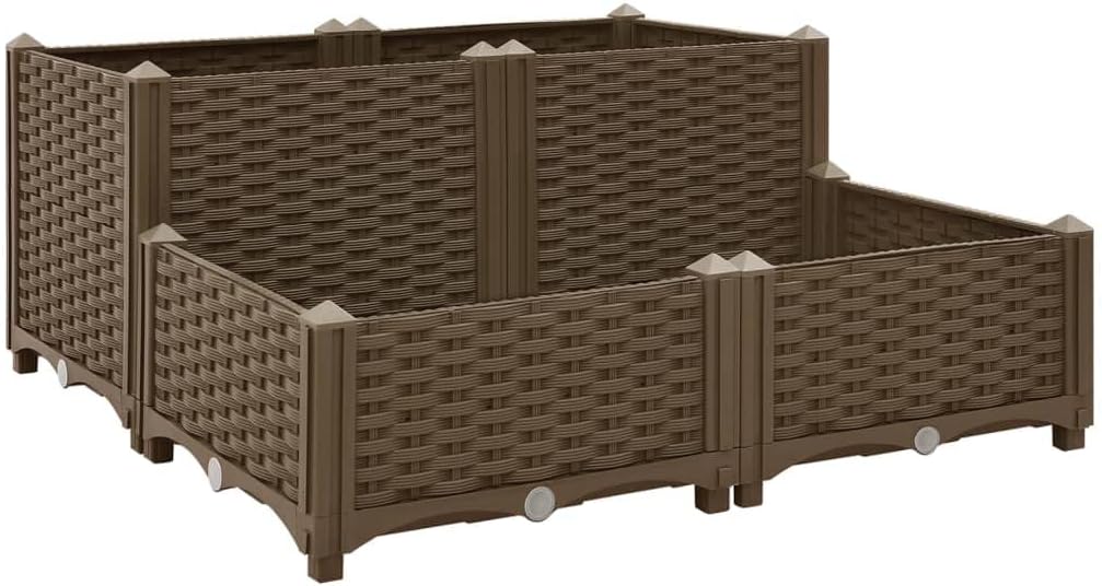vidaXL Fioriera Rialzata 80x80x38 cm in Polipropilene - immagine 1