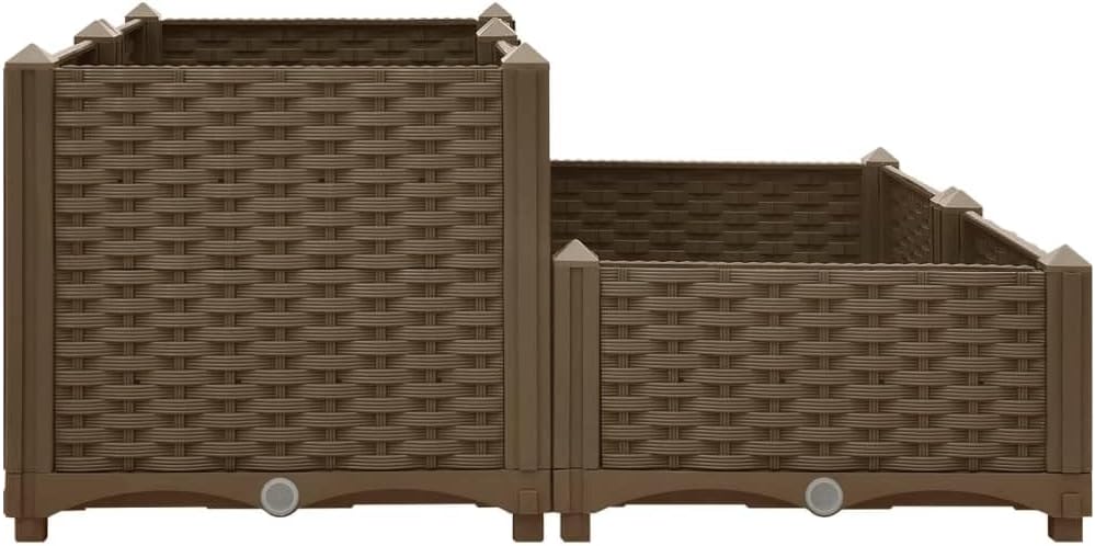 vidaXL Fioriera Rialzata 80x80x38 cm in Polipropilene - immagine 5