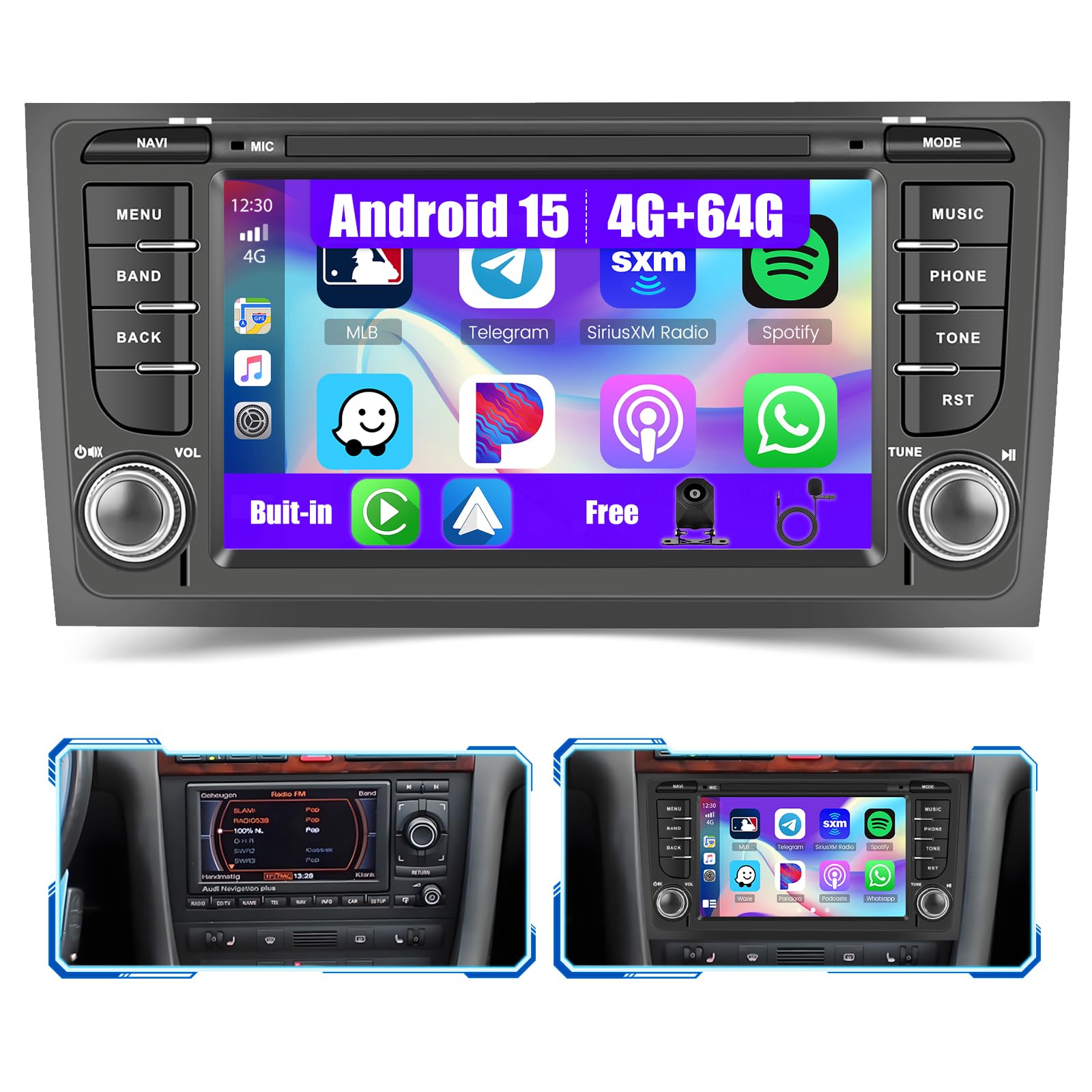 Inefala Autoradio Android 15 per Audi A6/S6/RS6 (4G+64G)