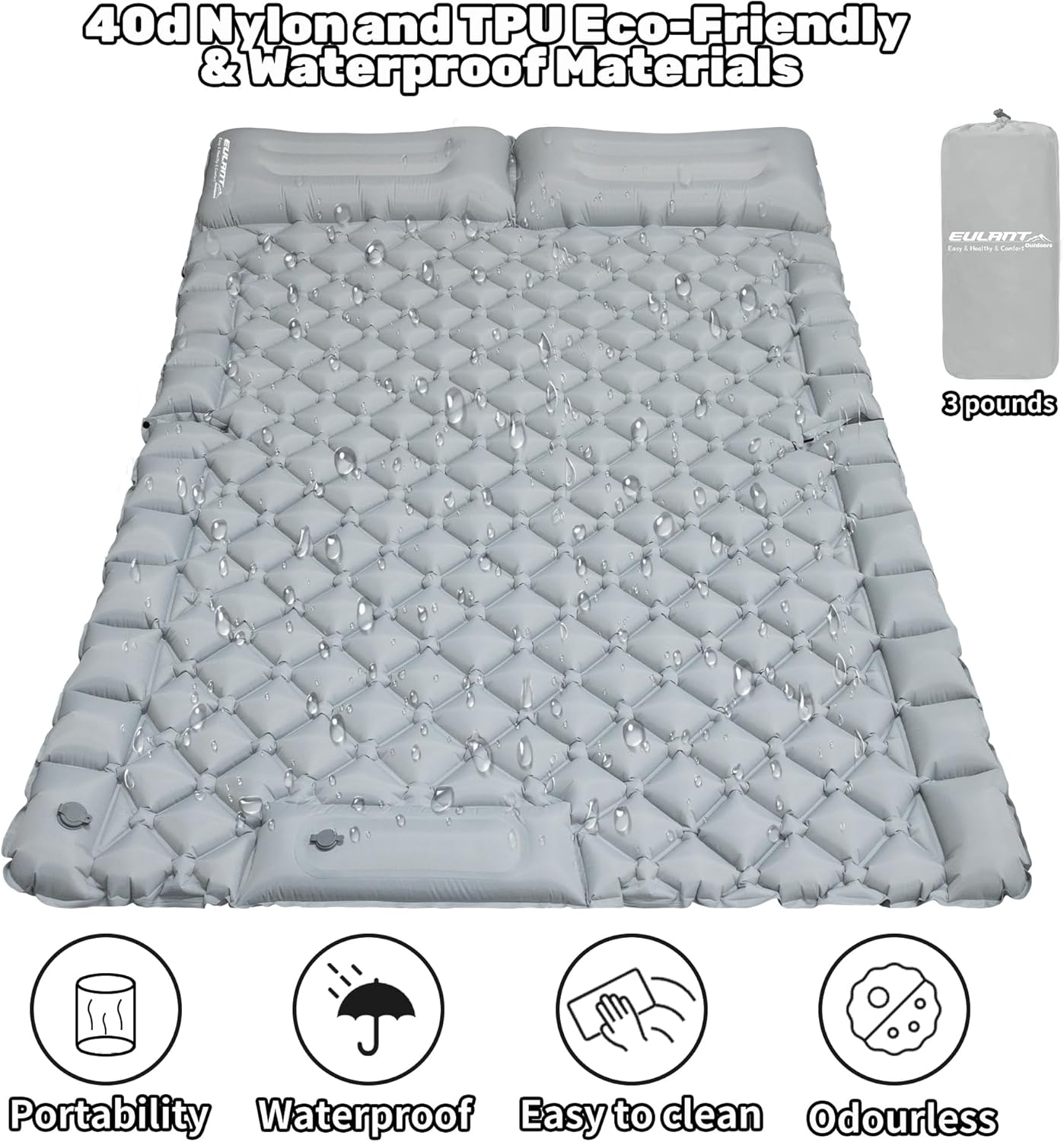 Eulant Materasso Gonfiabile Auto con Pompa ad Aria - immagine 2