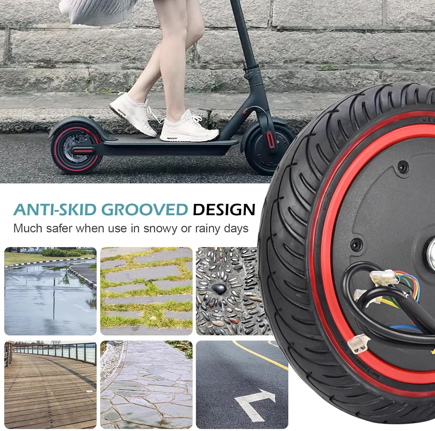 Ayyds Motore Scooter con Pneumatici Gomma Piena 8.5" - immagine 5