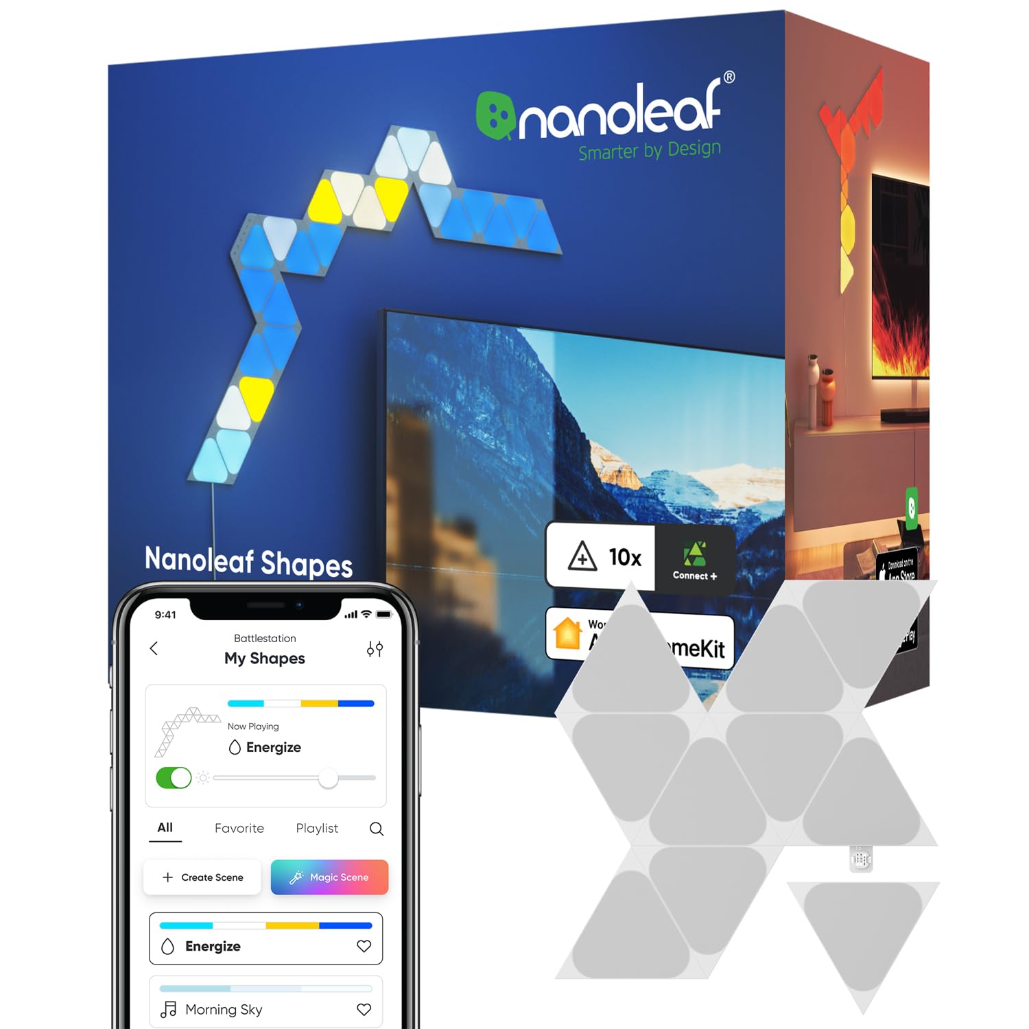 Nanoleaf Shapes Mini Triangle Expansion Pack - 10 Mini Triangoli