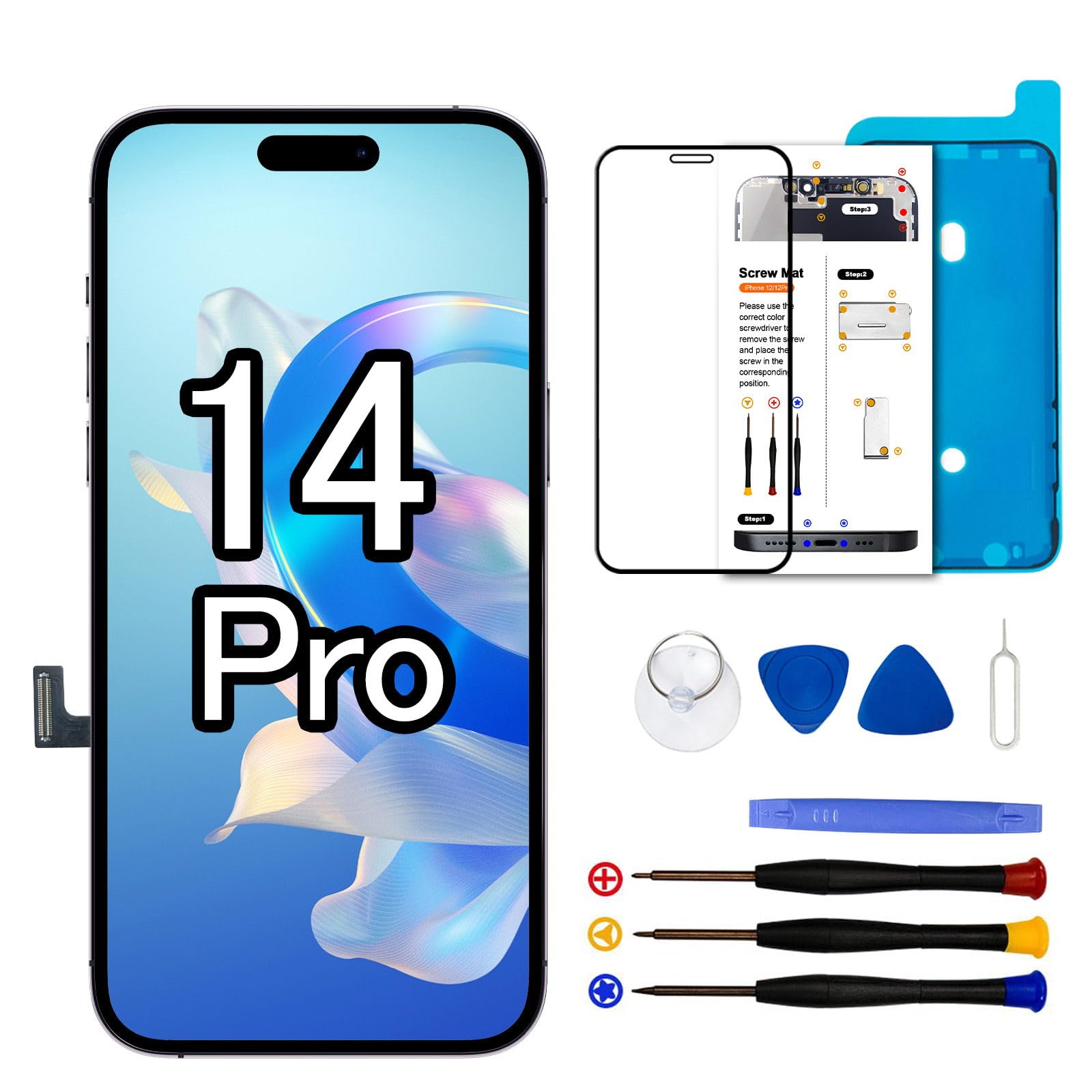 Dinow Display LCD Sostituzione Schermo per iPhone 14 Pro 6.1"