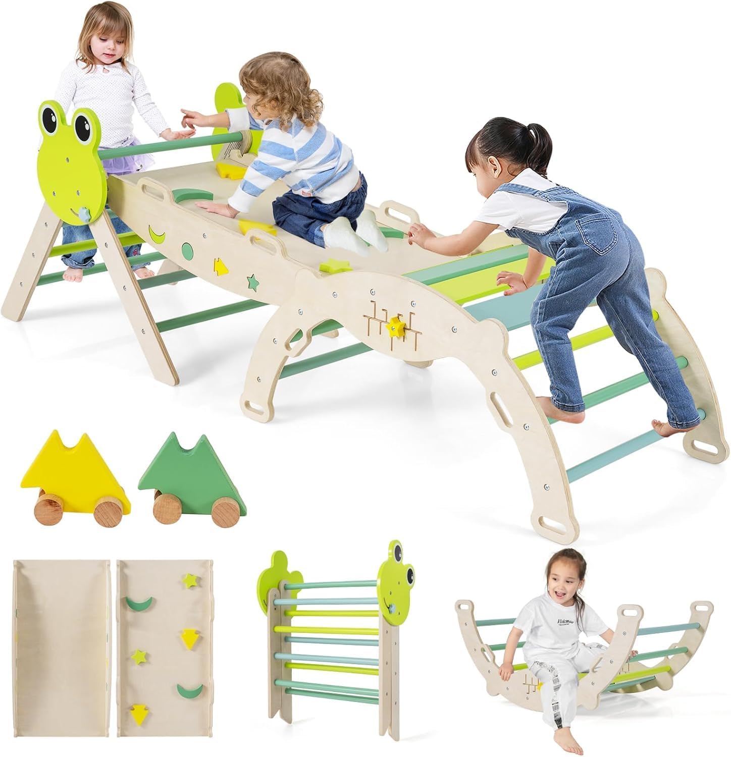 Fantask Set 3 Telai Arrampicata 7 in 1, Legno - immagine 1