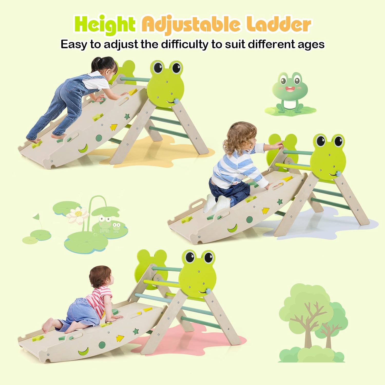 Fantask Set 3 Telai Arrampicata 7 in 1, Legno - immagine 4