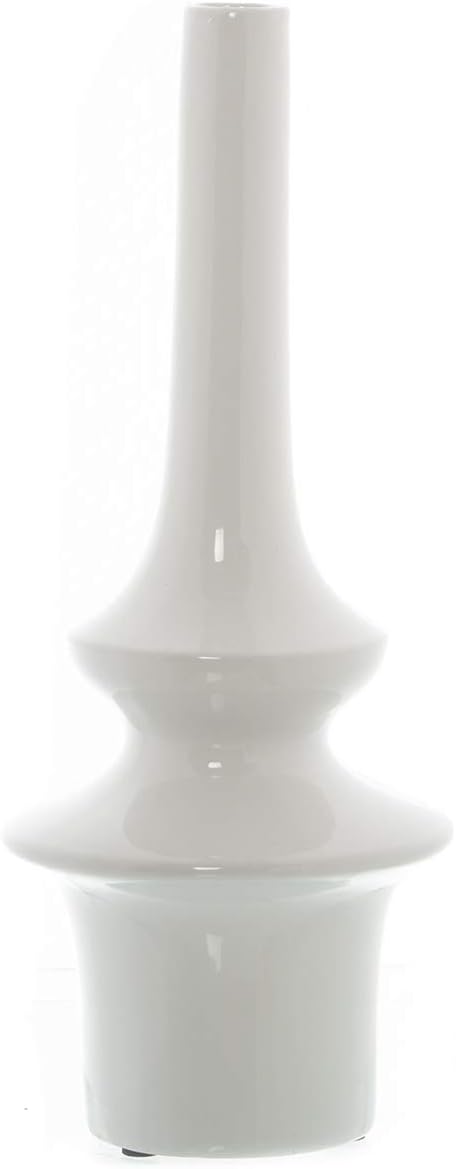 JARRÓN CERÁMICA BLANCO 43CM °17,5X43CM