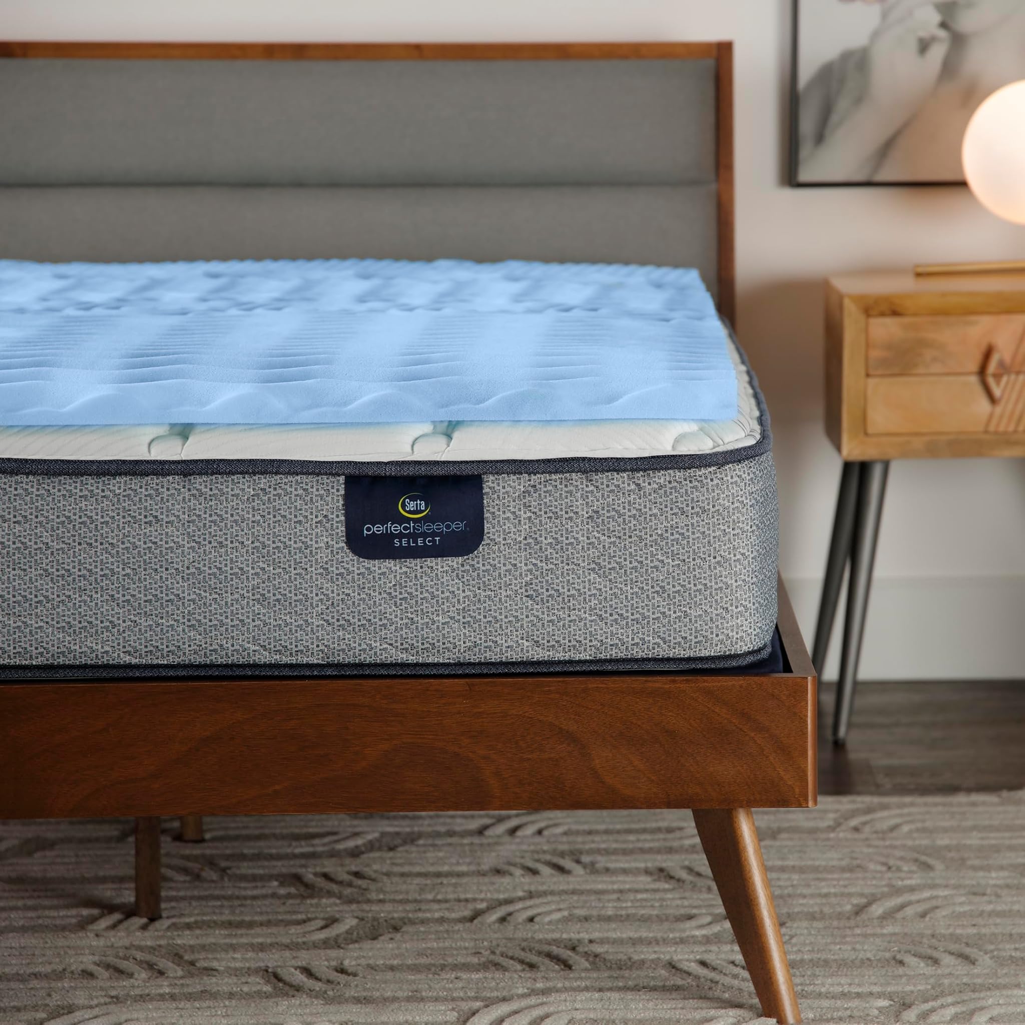 Serta Comfort Zone - Coprimaterasso in memory foam, per letto king, colore: blu