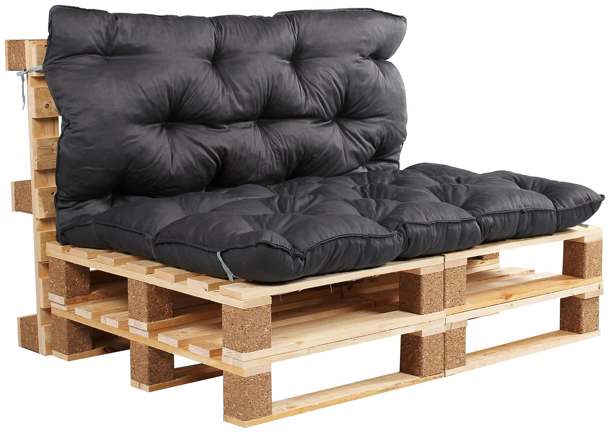 Ambientehome Cuscino per Pallet con Schienale, Grigio