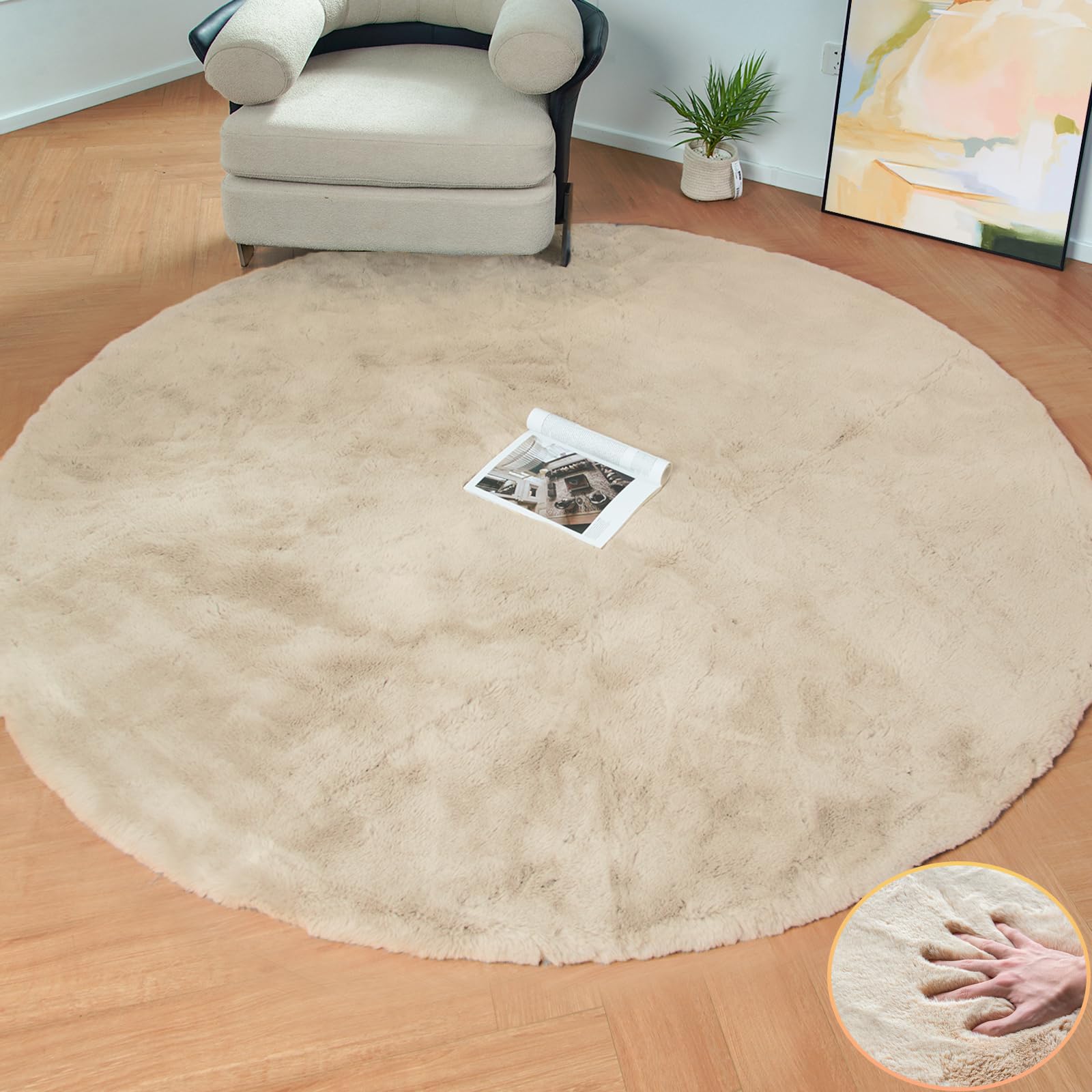 Tappeto Rotondo Beige 150cm