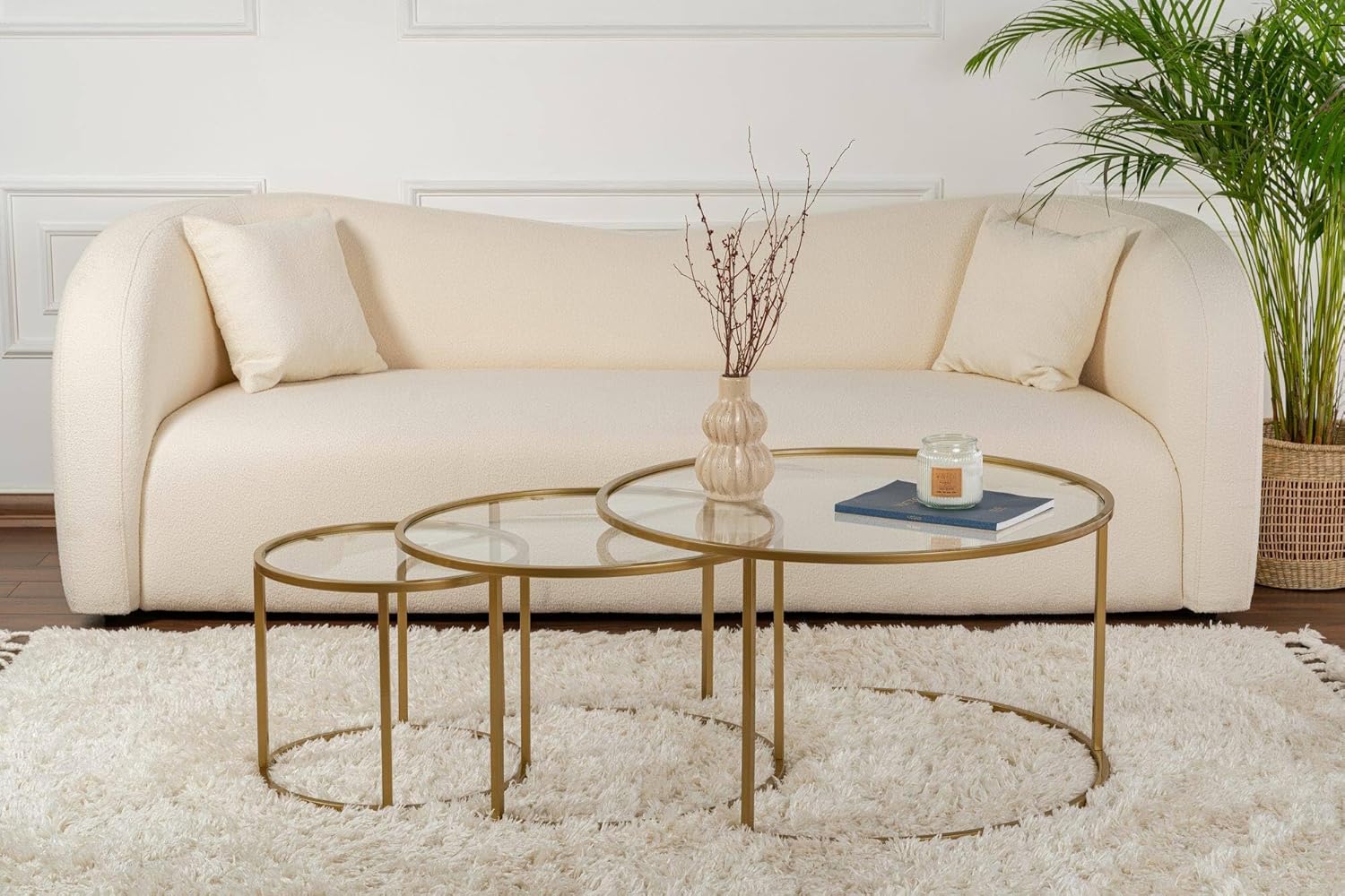 Dmora Set 3 Tavolini da Salotto Carugate