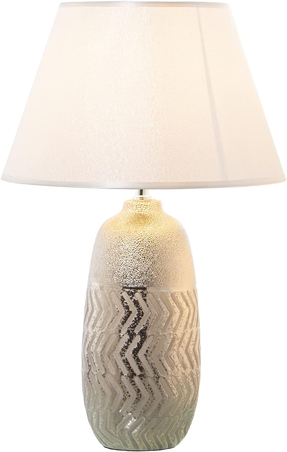 LÁMPARA CERÁMICA PLATEADA+52601, 1XE27, MAX.60W °34X54CM, BASE: °13,5X38CM - immagine 2