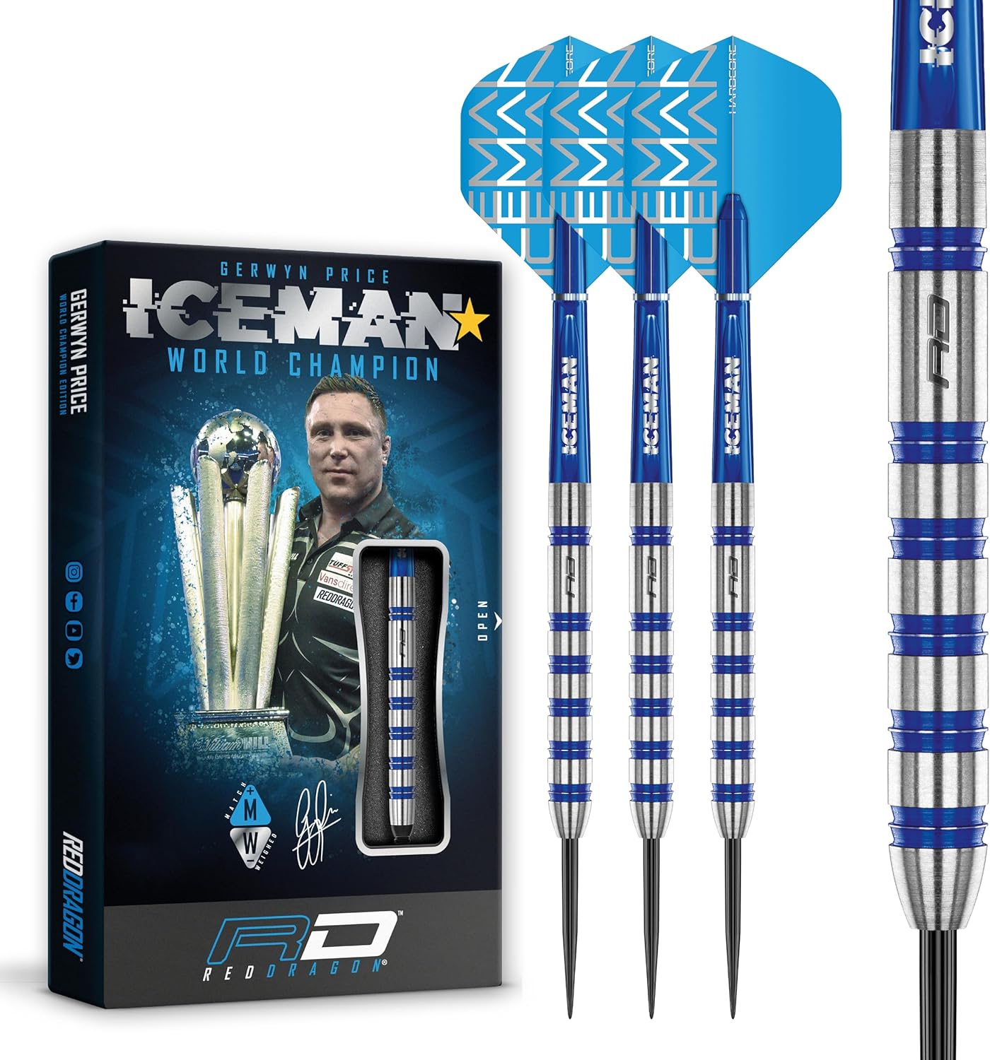 RED DRAGON Gerwyn Price Iceman Challenger Freccette - immagine 1