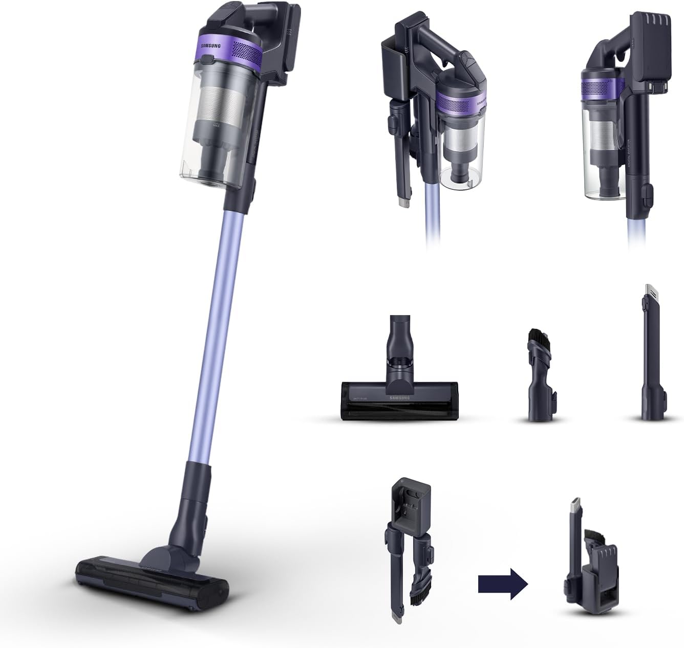 Samsung Jet 60 Turbo - Aspirapolvere Senza Fili 40min, Violet