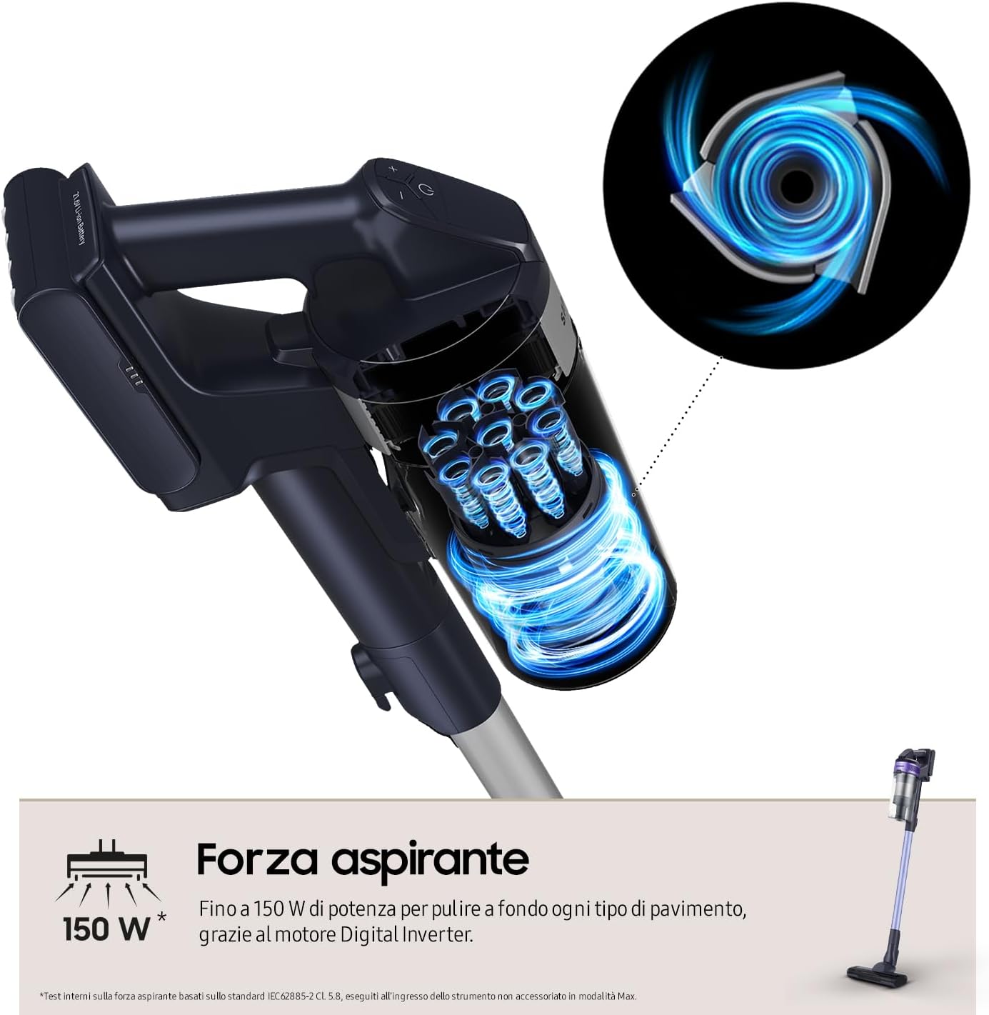 Samsung Jet 60 Turbo - Aspirapolvere Senza Fili 40min, Violet - immagine 4