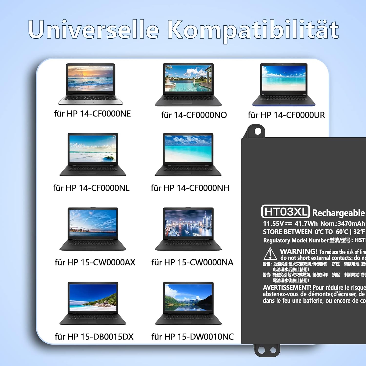 HT03XL Batteria di Ricambio per HP Pavilion - immagine 3